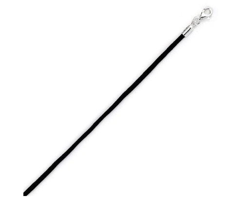 26 Inch Black Silk Satin Cord Rope Chain Necklace - Jewelry Gift for Women