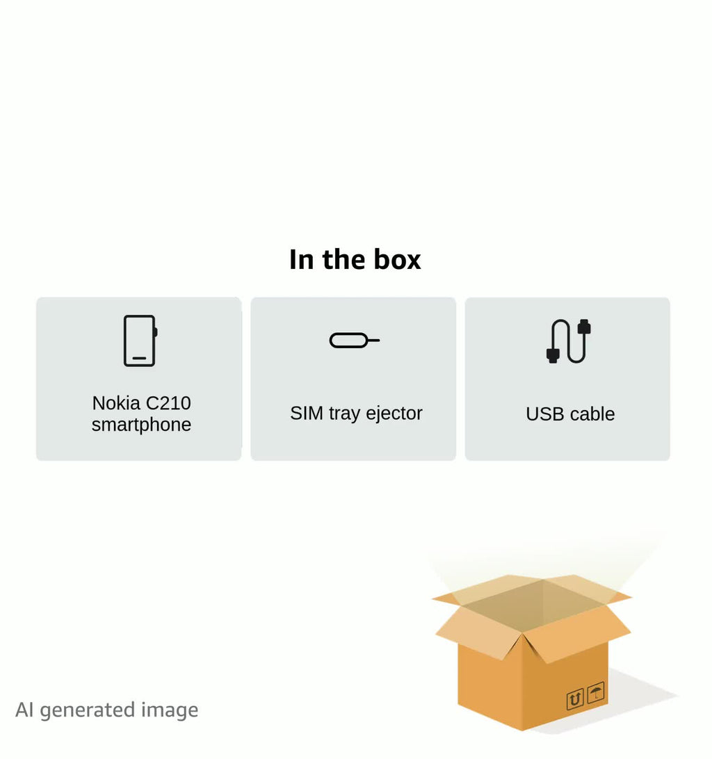 Nokia C210 | T-Mobile, AT&T, Cricket | Android 13 | Unlocked Smartphone | All Day Battery | US Version | 3/32GB | 6.3-Inch Screen | 13MP Dual Camera | Charcoal