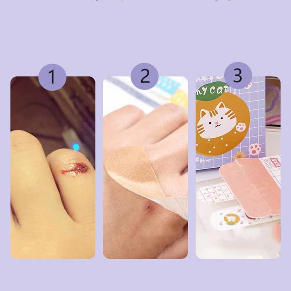 20 Pcs/Box Adhesive Bandages, Random Color Waterproof Band Aid, Cute Kids Bandages, Elastic Sticker,Cartoon Aid Patches Random Styles Adhesive Health and Household Bandaging Supplies