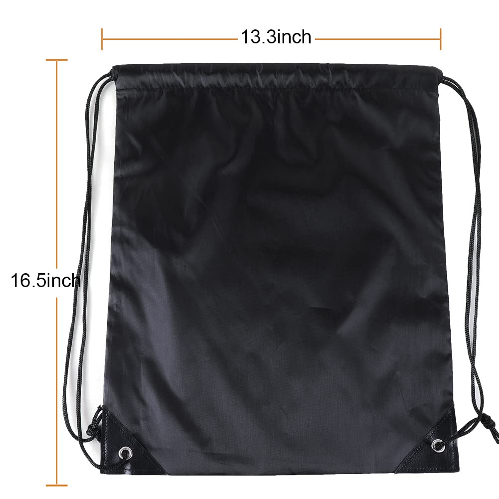 30 Pcs Drawstring Bags Bulk, Polyester Draw String Bags, Gym Sports Cinch Bag Drawstring Backpack for Women Men, Black