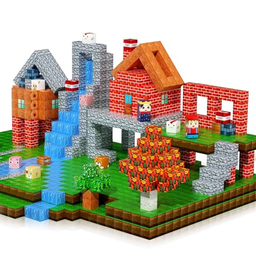 200PCS Magnetic Blocks, Magnetic Building Cube Toys for Kids, STEM Montessori Stacking, Sensory Education Toys for Toddlers Building World Set, Christmas Birthday Gifts for Kids Age 3 4 5 6 7 8 9 10