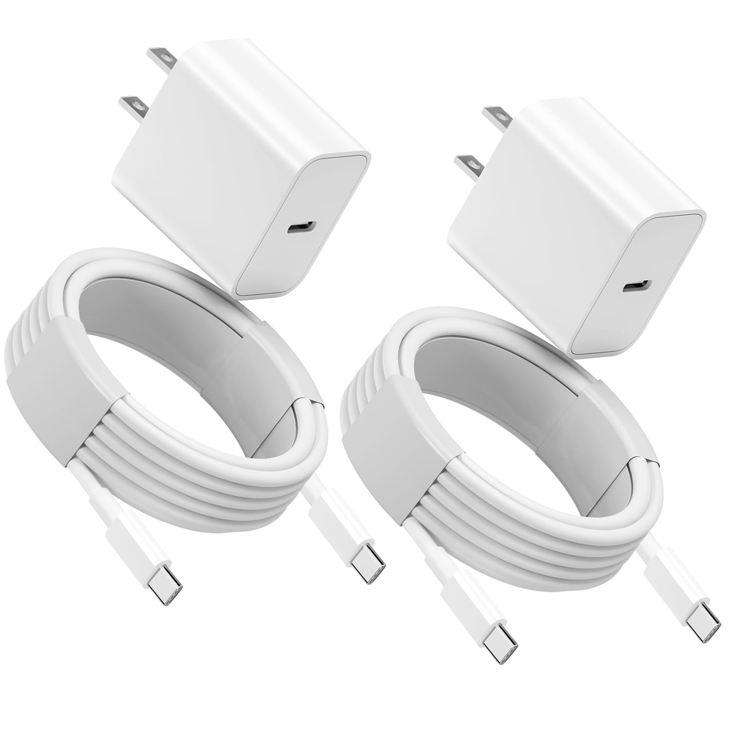 10FT USB C Cable for iPhone 17 16 15 Charger Fast Charging, Long USBC to C Charger Cable Cord with 20W Type C Fast Charger Block for iPhone 17 Pro Max/17Pro/16e/16 Pro/16 Plus/15/15 Pro max,iPad 2Pack