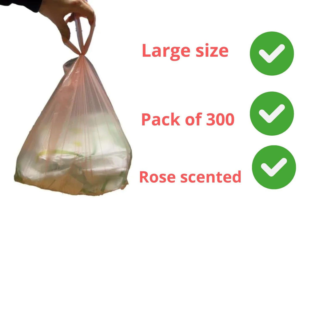 300 Pack Extra Large Incontinence Disposal Sacks | Rose Scented Adult Sanitary Sacks | Hygienic Disposal Sacks for Pads & Sanitary Products | Freshness Scented Sacks
