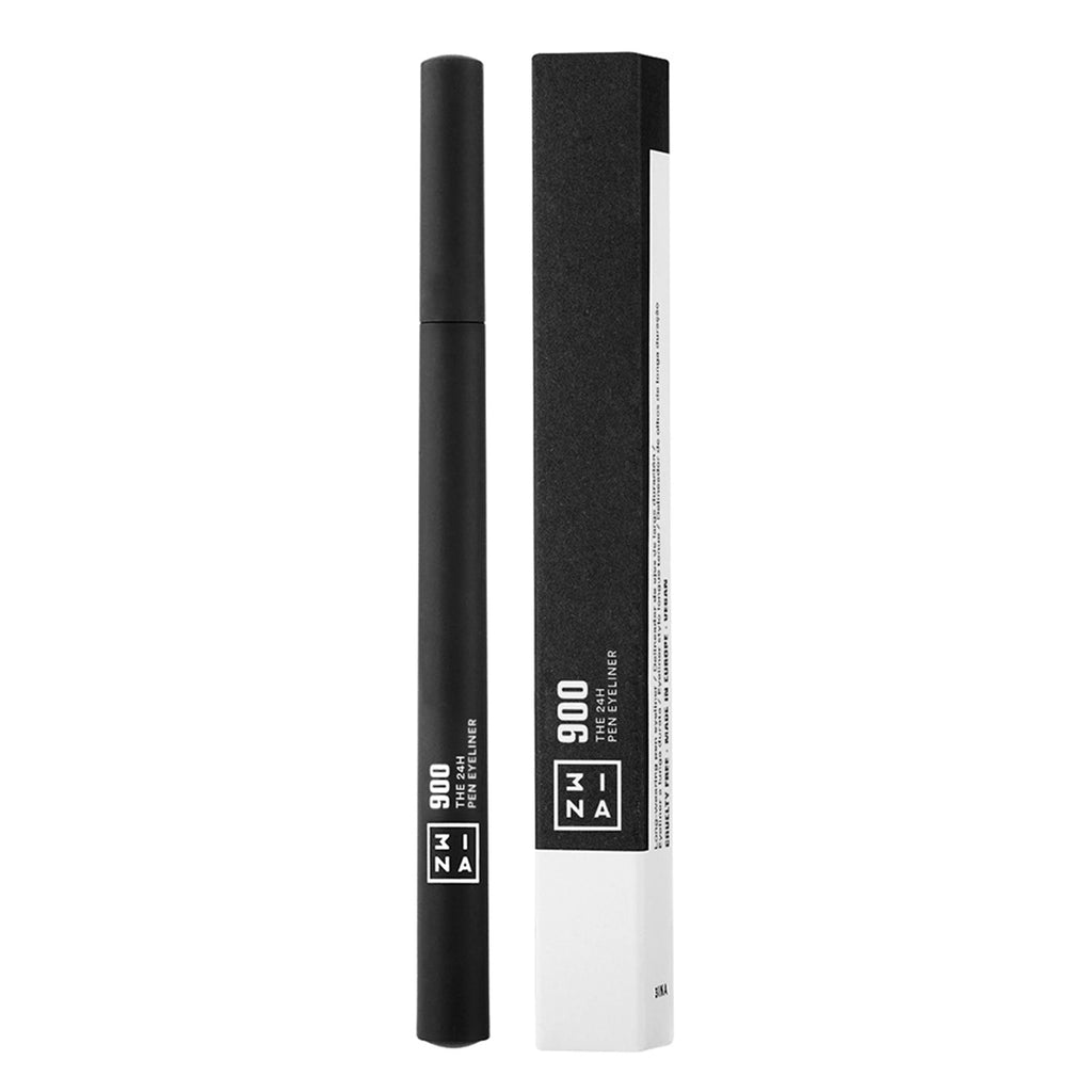 3INA The 24H Pen Eyeliner – Black Liquid Eyeliner with Precise Tip – Waterproof Eye Makeup – 24 Hour Long Wear and Non-Shine Finish - 900-0.04 oz