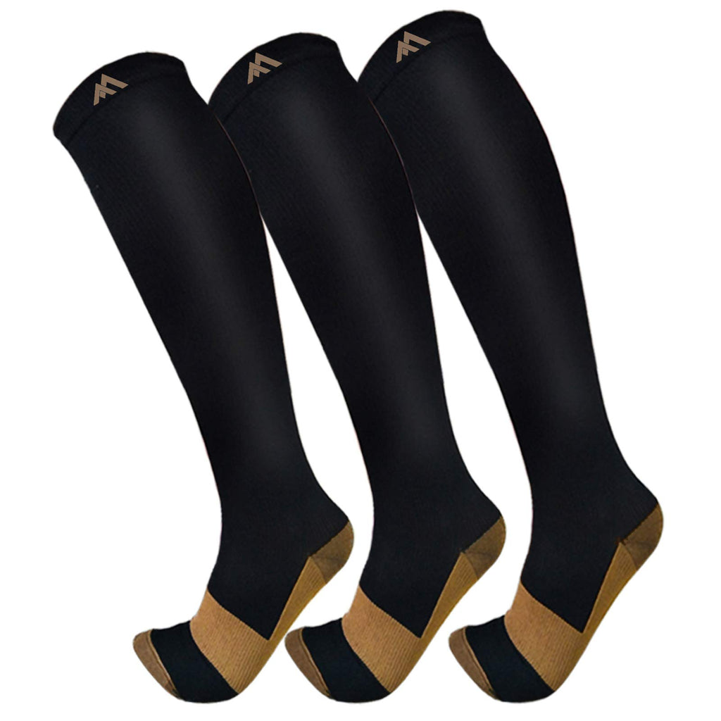 3 Pack Compression Socks For Women Men Knee High Socks 15-20mmHg soccer socks fun copper ankle thick stockings women 10-13 gifts christmas accessories