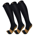 3 Pack Compression Socks For Women Men Knee High Socks 15-20mmHg soccer socks fun copper ankle thick stockings women 10-13 gifts christmas accessories