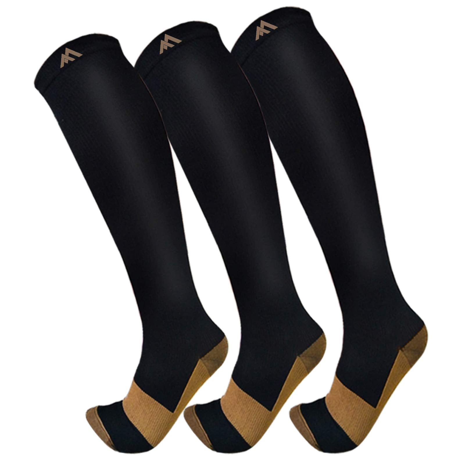 3 Pack Compression Socks For Women Men Knee High Socks 15-20mmHg soccer socks fun copper ankle thick stockings women 10-13 gifts christmas accessories