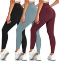 3 Pack Leggings for Women, High Waisted Tummy Control No See-Through Yoga Pants for Workout Running