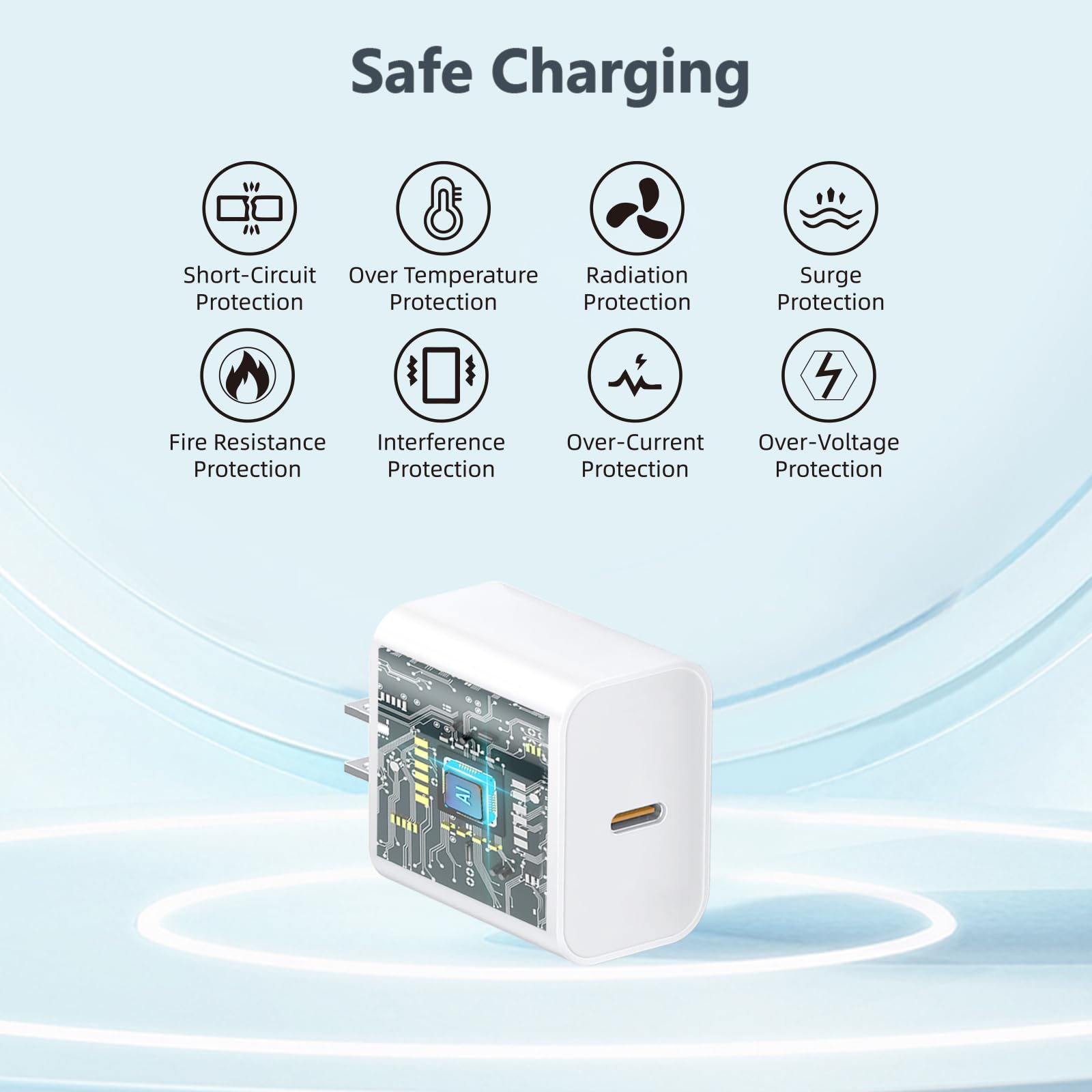 10FT USB C Cable for iPhone 17 16 15 Charger Fast Charging, Long USBC to C Charger Cable Cord with 20W Type C Fast Charger Block for iPhone 17 Pro Max/17Pro/16e/16 Pro/16 Plus/15/15 Pro max,iPad 2Pack