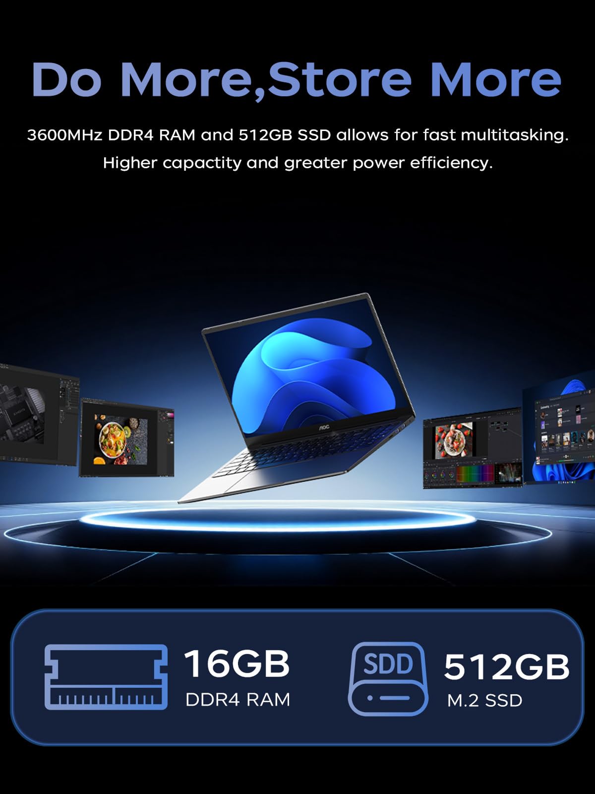 2026 Laptop, Intel Quad-Core Processor (up to 3.6GHZ)16GB DDR4 RAM 512GB SSD, 15.6 Inch FHD IPS Display, Windows 11, Metal Shell, 5000mAh Battery, USB3.2, Portable Laptops Computer for Business Office