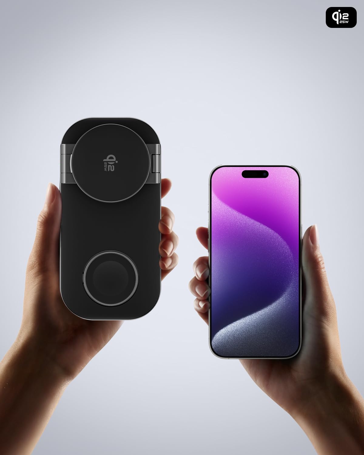 3-in-1 Charging Station for Apple Device, Qi2 25W Magnetic Wireless Foldable Fast Charger Stand Compatible with MagSafe for iPhone Air/17/16/15/14/13/12 Series, Apple Watch & AirPods