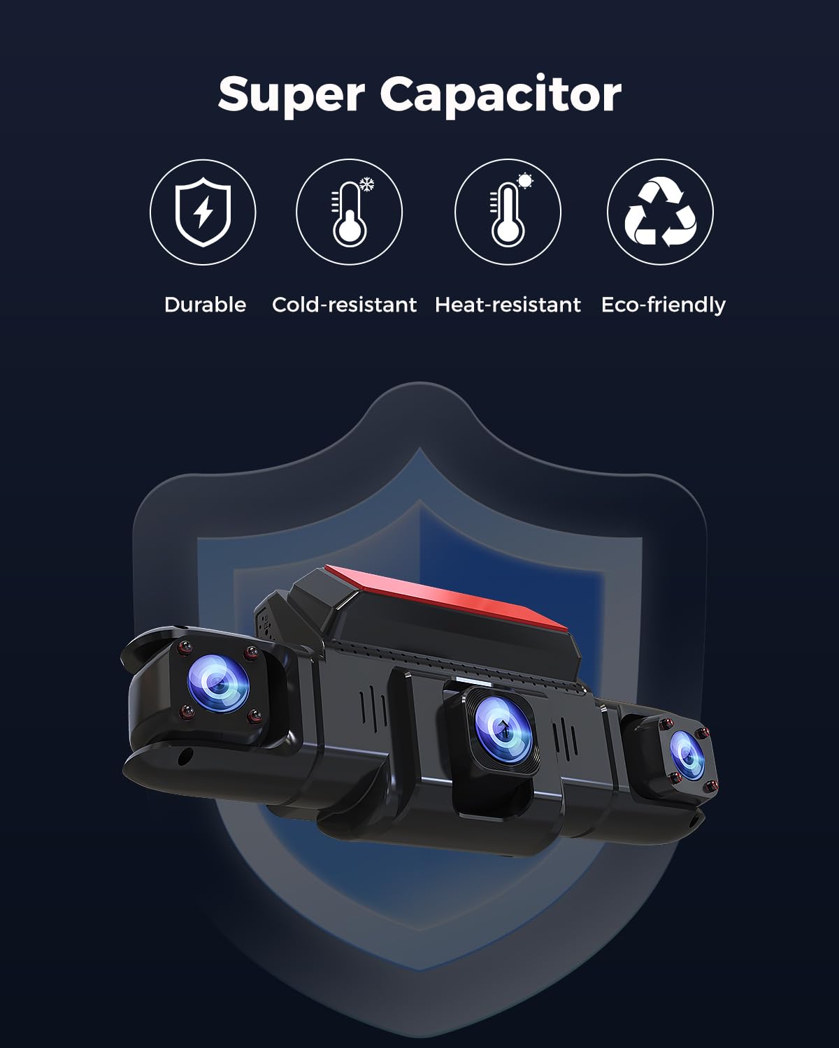 360 View 4 Channel Dash Cam Front and Rear Left Right Inside Camera for Cars, GPS and 5G Band WiFi, Night Vision, 160 Wide Angle, WDR, 24H Parking Mode, Supercapacitor, Included 128GB Card