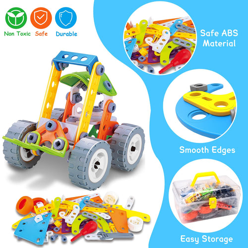 10 in 1 STEM Toys for 4 5 6 7 8+ Year Old Boy Girl Birthday Gifts Building Toys for Kids Ages 4-8 5-7 6-8 Educational Learning Stem Activities for Boys 3-5 4-6 8-10 Creative Games Valentine Idea Gift