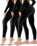 3 Pack Leggings for Women-No See-Through High Waisted Tummy Control Yoga Pants Workout Running Legging Small-Medium