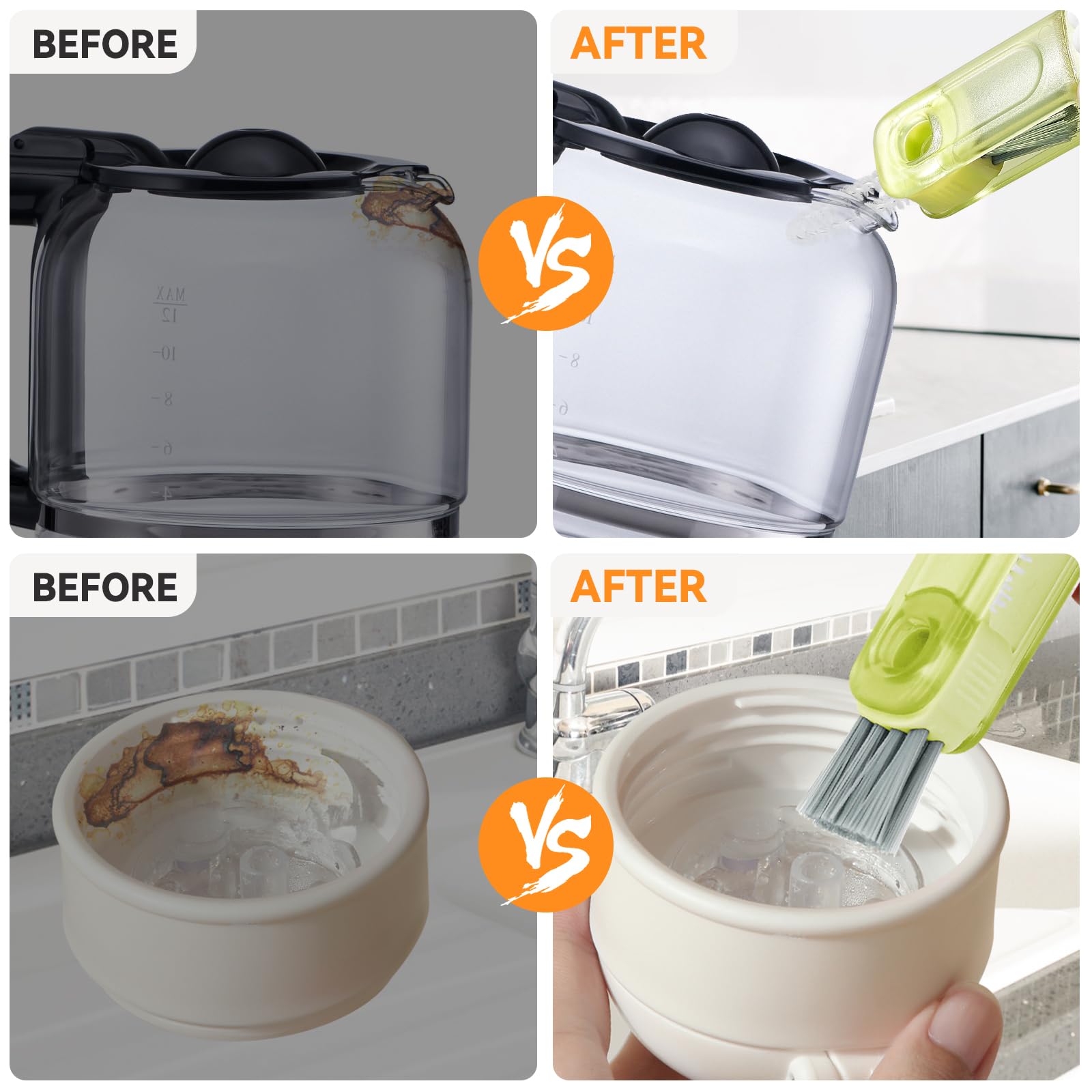 3 in 1 Cup Lid Gap Cleaning Brush Set, Multifunctional Bottle Cleaning Brush, Silicone Cup Lid Gap Cleaner, Home Kitchen Crevice Cleaning Tools (Multicolored)