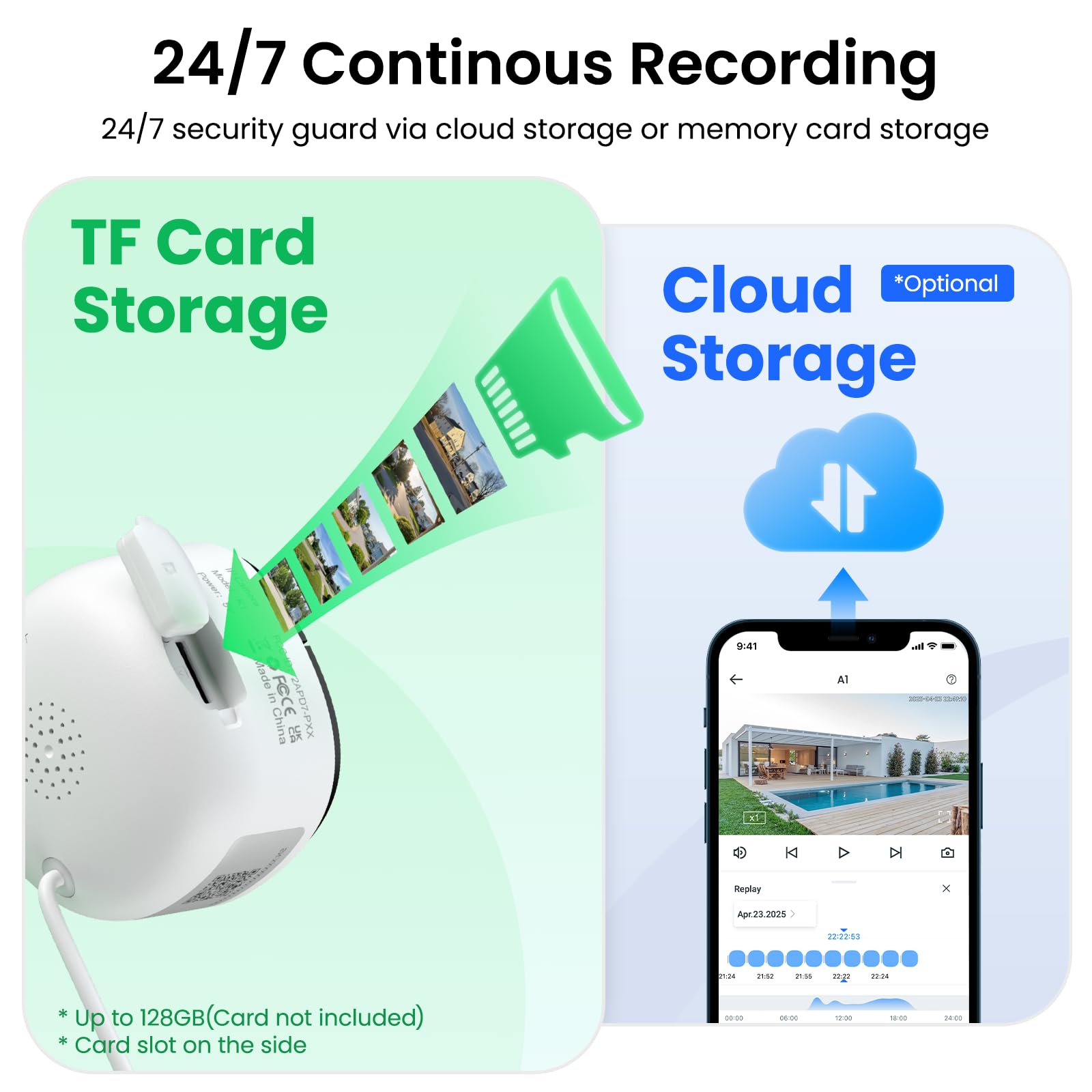 2K No Drill Window Camera-2 Pack 2.4Ghz & 5Ghz WiFi Cameras for Home Security for Indoor & Outdoor Monitoring, Anti-Glare Color Night Vision, Human Detection, 24/7 Recording, Ideal for Apartment, K1