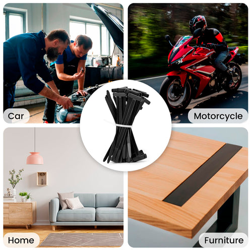 100 Pcs Nylon Universal Cable Tie Buckle, Multifunctional Nylon Cable Ties, Plastic Cable Tie Tool Fasteners, Zipper Clips, Suitable for Car Daily Repair (Black)