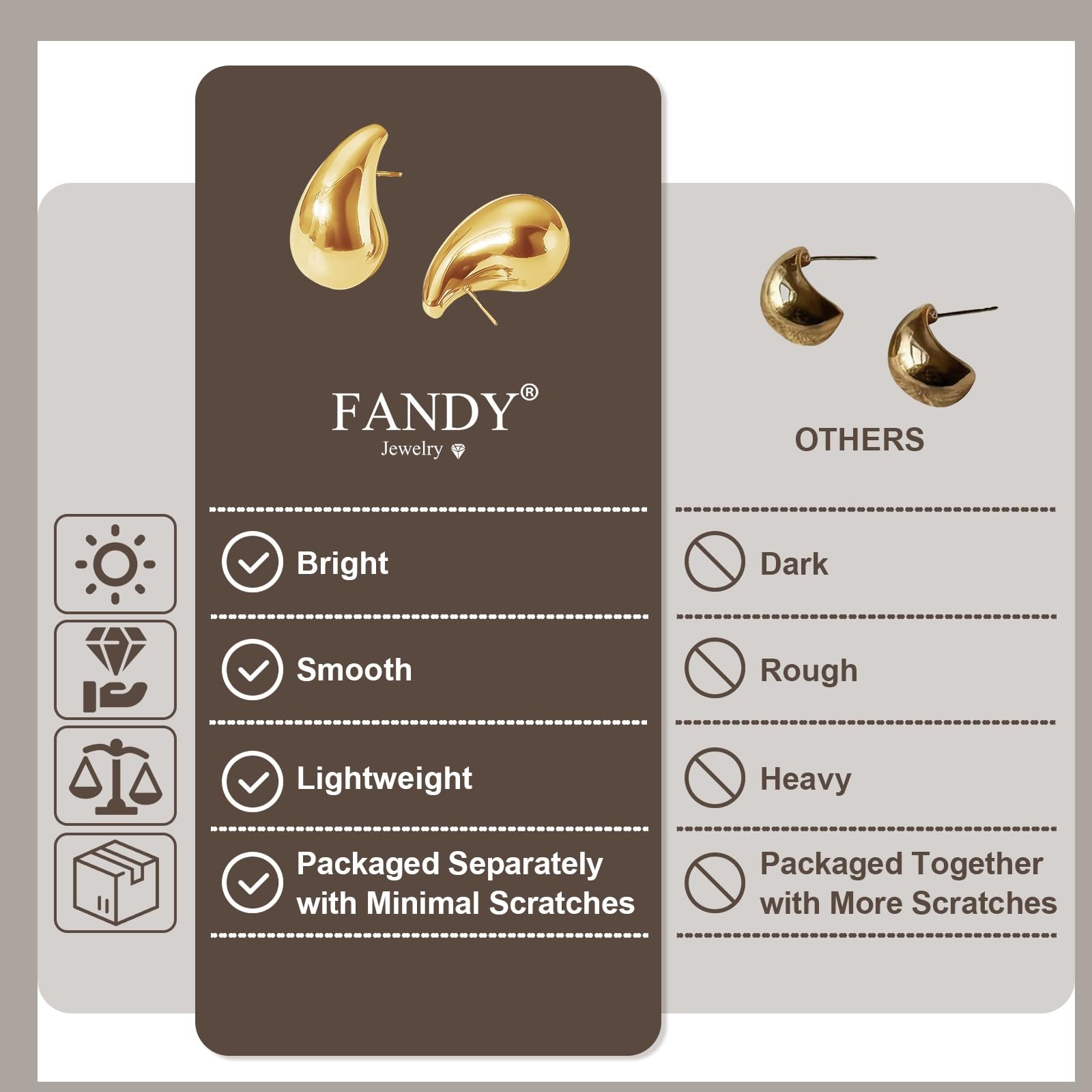 12 Pairs Chunky Gold Hoop Earrings for Women Trendy, Gold Plated Lightweight Classics Hypoallergenic Stack, Thick Open Twisted Huggie Hoops Earring Set