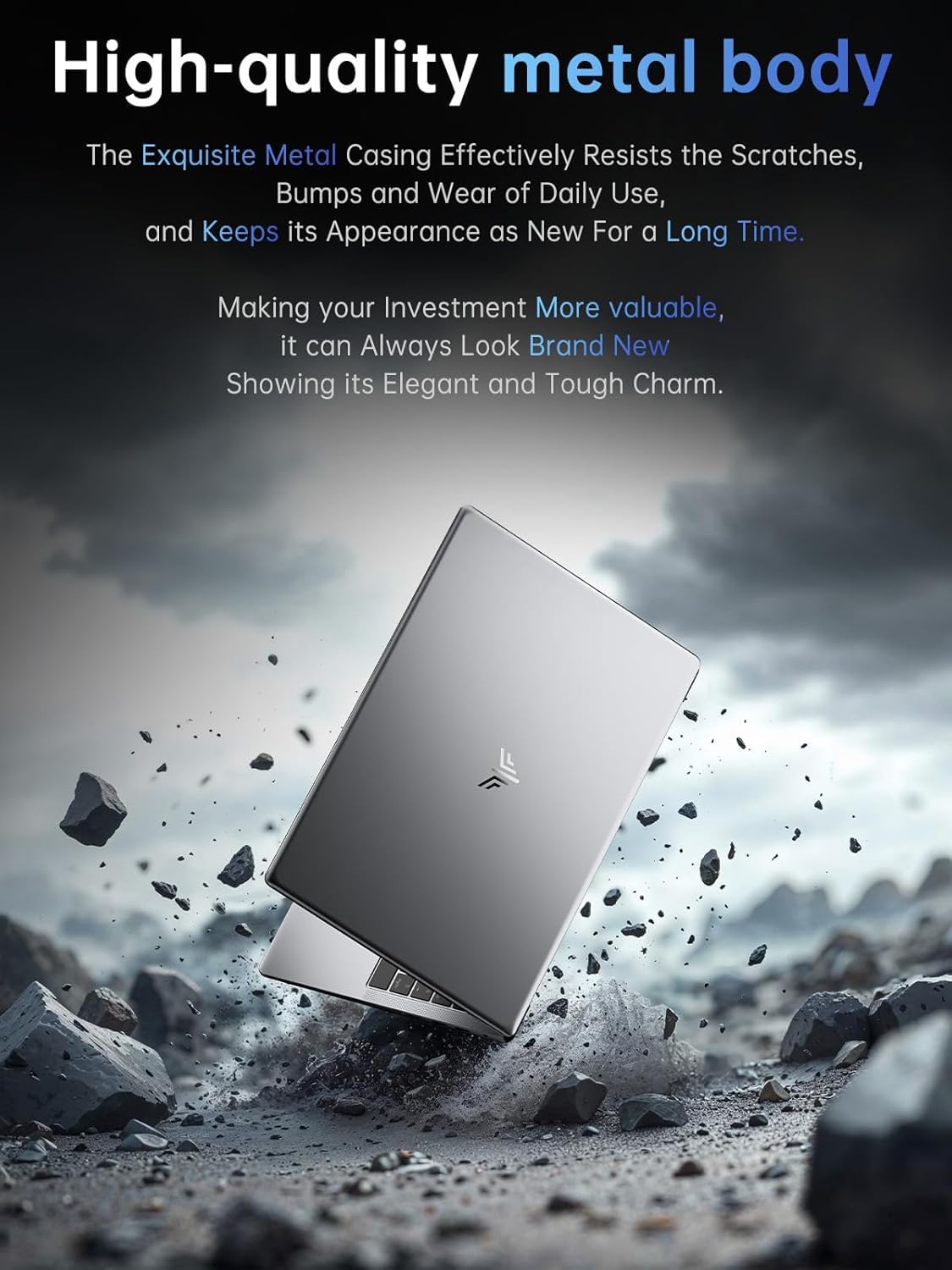 2026 Laptop with Windows 11, Intel Quad-Core Processor (up to 3.6GHZ)16GB DDR4 RAM 512GB SSD,15.6 Inch FHD IPS Display, Metal Body,5000mAh Battery,USB3.2,Portable Laptops Computer for Business Office