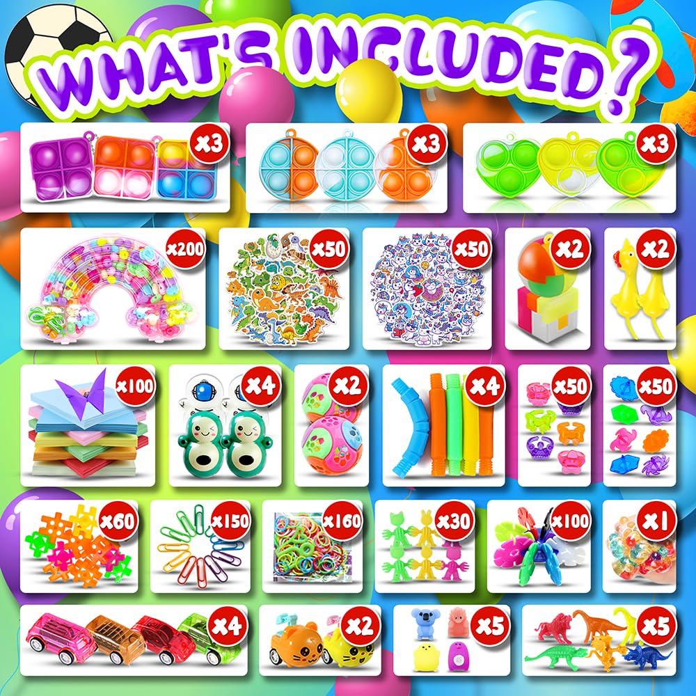 1000pcs Party Favors Goodie Bags for Kids, Fidget Toys Pack, Stocking Pinata Stuffers, Birthday Gifts, Classroom Prize, Treasure Box, Carnival Prizes, Easter Eggs Fillers