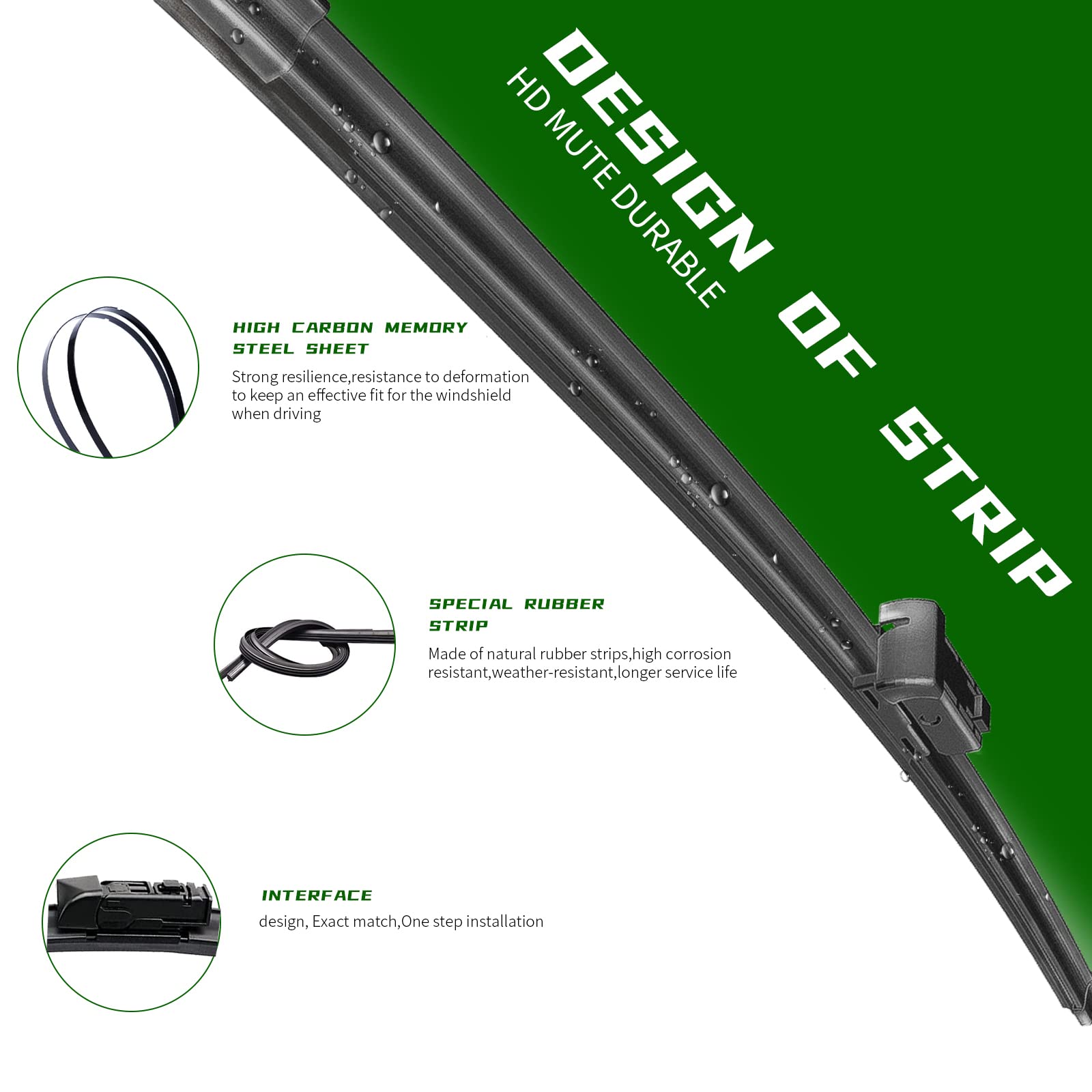 3 Factory Wiper Blade Replacement for Mazda CX-5 CX-9 02/2017-2021 2022 2023 2024 Original Equipment Windshield Window Wiper Blades Set - 24"/18"/14"(Set of 3) Top Lock