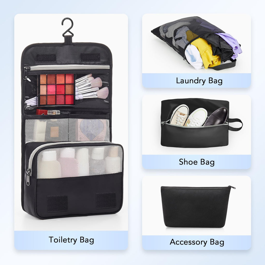 10 Set Compression Packing Cubes for Travel Essentials,Compressible Expandable Packing Cubes for Suitcase,OlarHike Luggage Organizer Bags for Travel,Handy Helper for Organizing Clothes(Black)