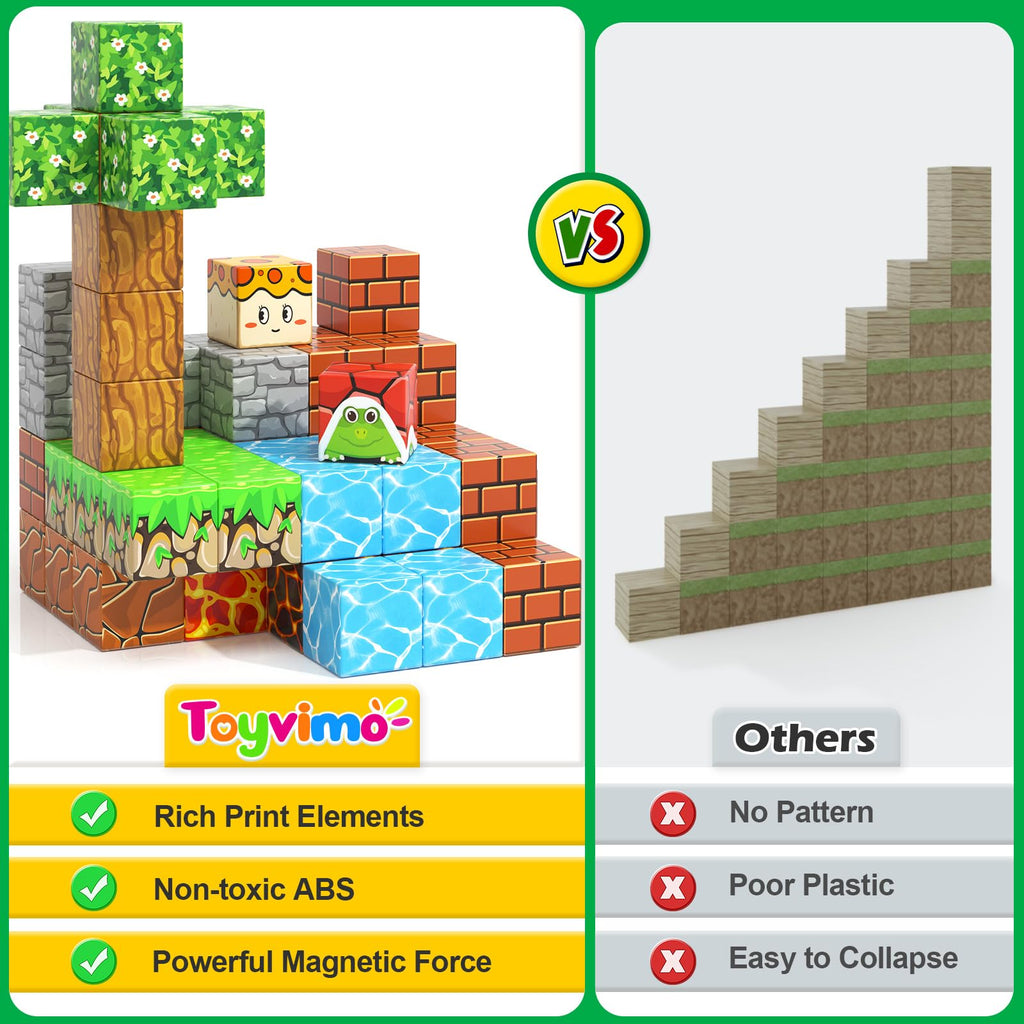 100PCS Magnetic Blocks Magnetic Building Blocks Sensory Toys for Kids Ages 3-5 6-8 8-12 Kids Game Toys for 3+ Year Old Boys & Girls, 3 4 5 6 7 8 9 10 Year Old Boy Birthday Gift Easter Basket Stuffers