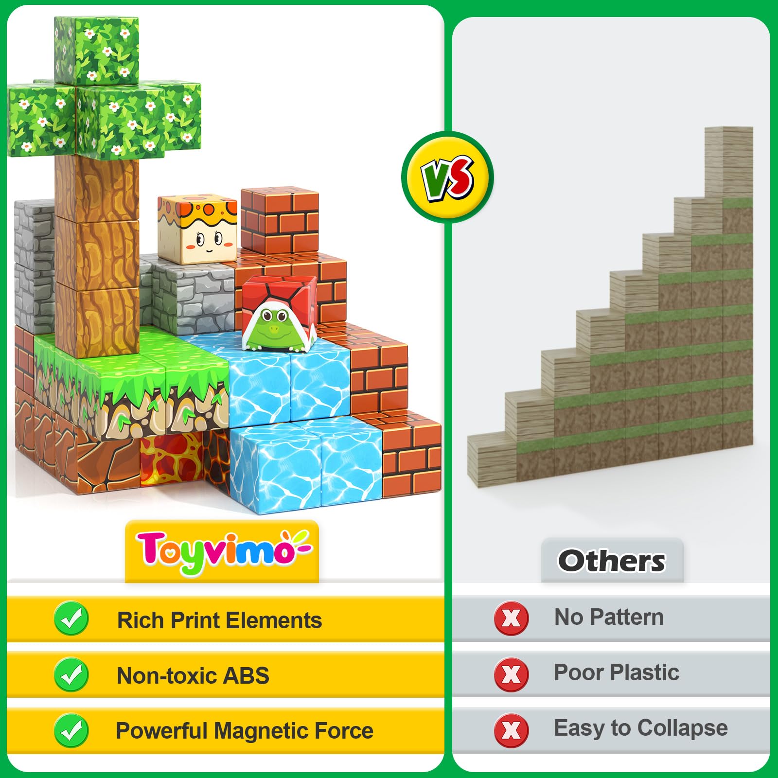 100PCS Magnetic Blocks Magnetic Building Blocks Sensory Toys for Kids Ages 3-5 6-8 8-12 Kids Game Toys for 3+ Year Old Boys & Girls, 3 4 5 6 7 8 9 10 Year Old Boy Birthday Gift Easter Basket Stuffers