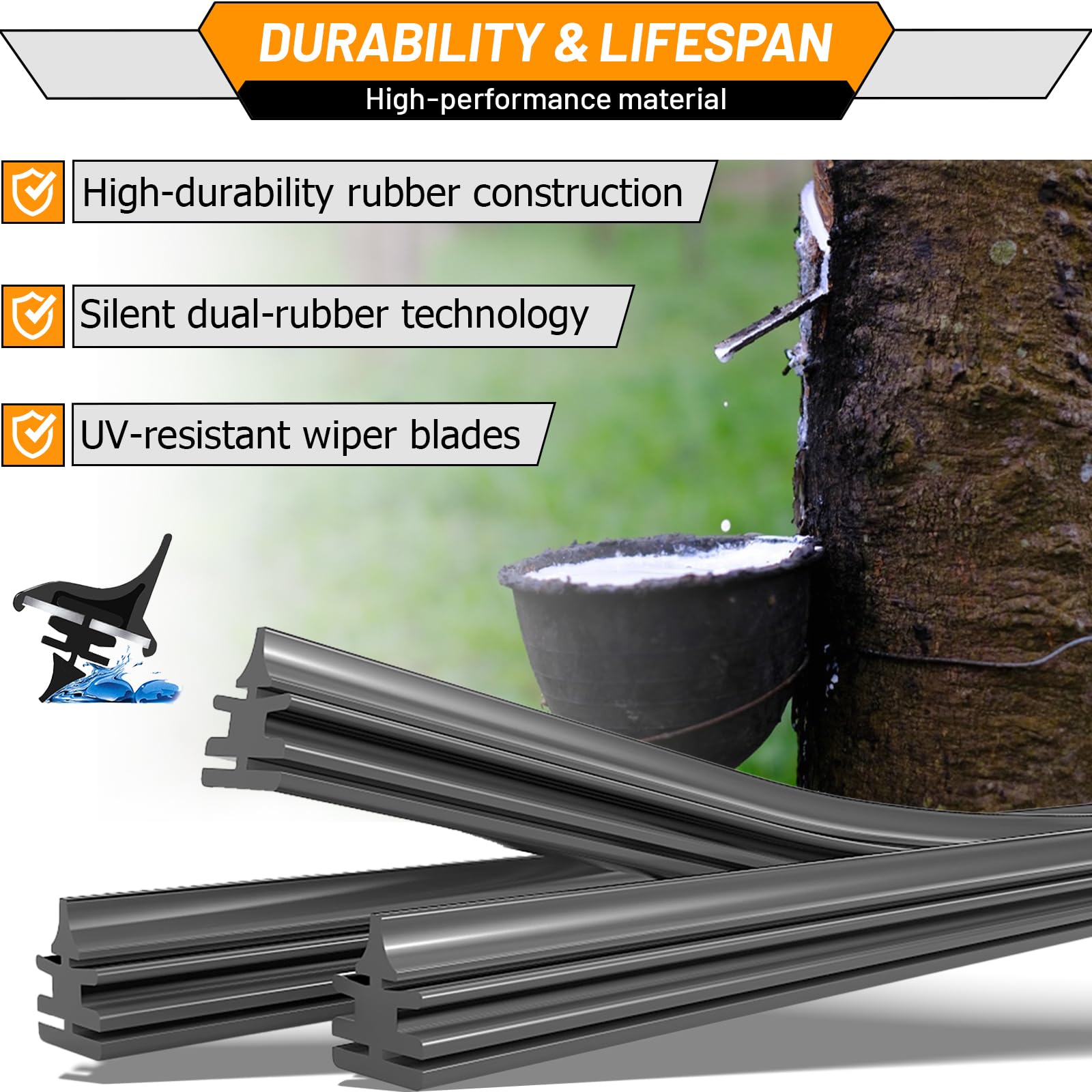 3 Wiper Blades Replacement for Ford Explorer 2011-2018 2019 2020 2021 2022 2023 2024,Original Equipment Replacement Front and Rear Windshield Wiper Blade - Pinch Tab 26"/22"/11" (Set of 3)