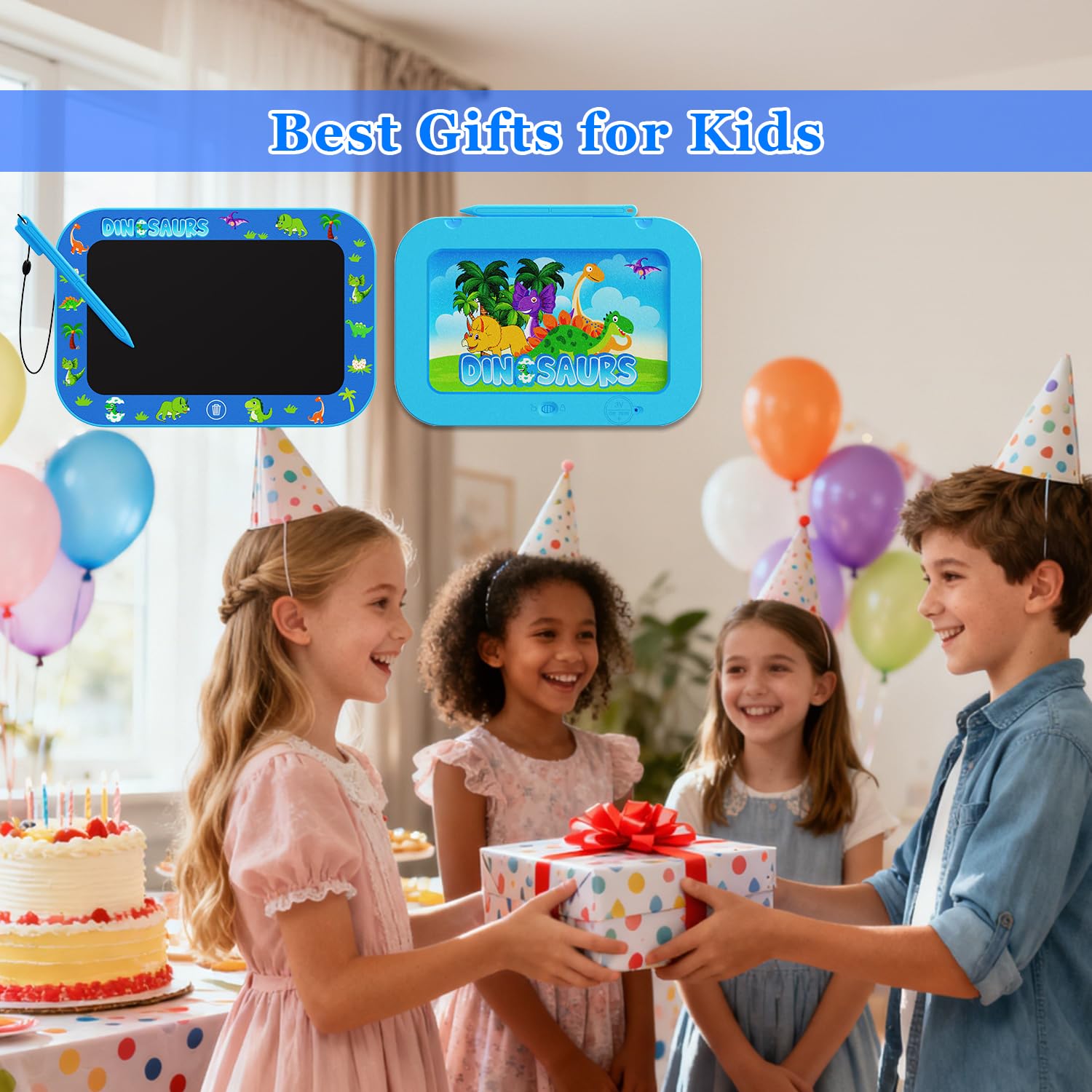 2Pack LCD Writing Tablet for Kids,10Inch Colorful Reusable Electronic Toddler Doodle Board Drawing Tablet Pads,Educational Learning Toys Gifts for 3 4 5 6 7 8 Year Old Boys (Light&DarkBlue-10IN)