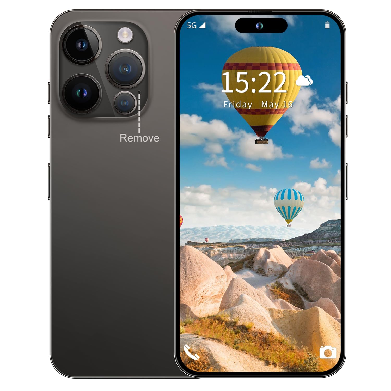 16PROMA X Unlocked Smartphone 6.9" HD Screen 6+256GB Smartphone with 128G Memory Card New System 6800mAh Long Battery Dual SIM/Fingerprint Lock/Face ID/GPS (Black)