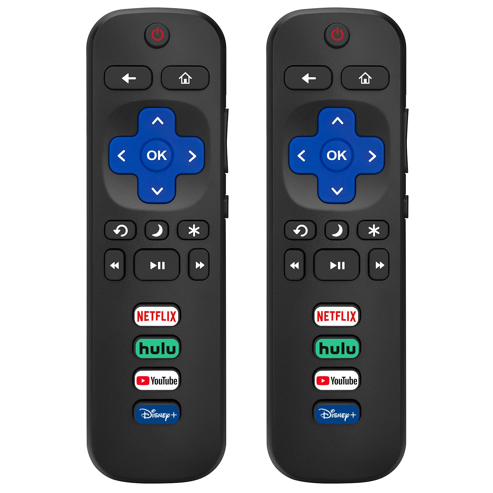 (Pack of 2) Replacement Remote Control Only for Roku TV, Compatible for TCL Roku/Hisense Roku/Onn Roku/Sharp Roku/Element Roku/Westinghouse Roku/Philips Roku Smart TVs (Not for Roku Stick and Box)
