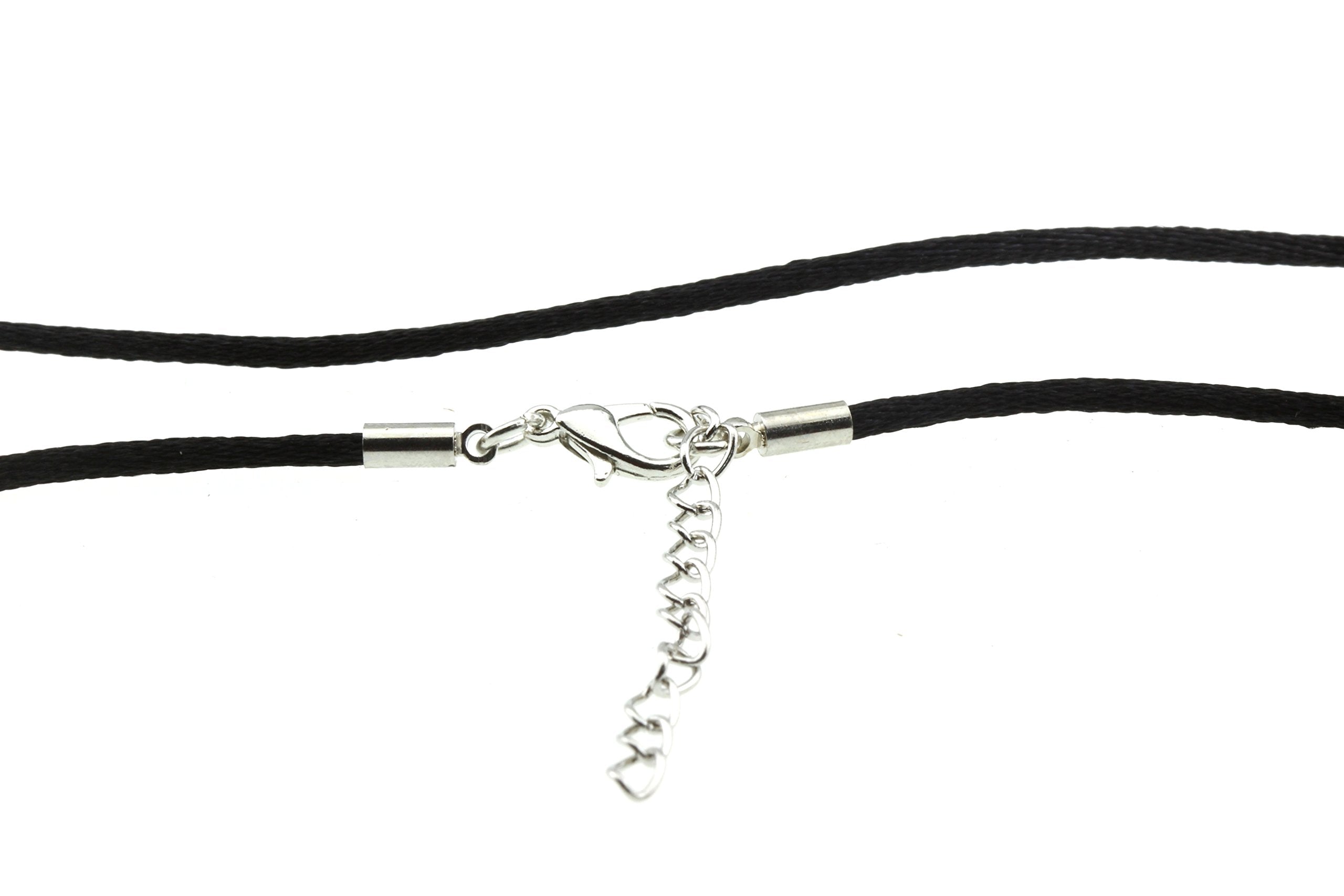 26 Inch Black Silk Satin Cord Rope Chain Necklace - Jewelry Gift for Women