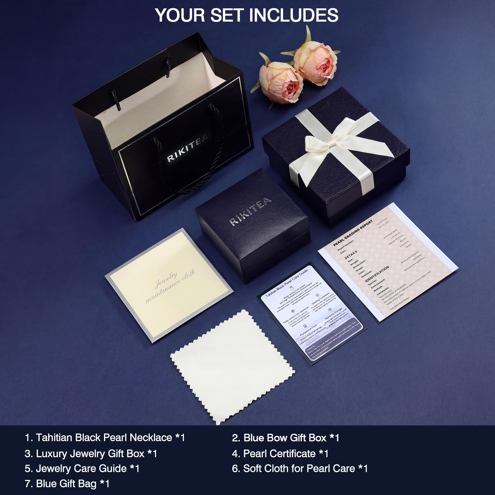 18K Solid Yellow Gold Tahitian Black Pearl Necklace Pendant with Sterling Silver Chain, AAAAA 9-10mm Ocean-Grown Pearls - Christmas Gift for Wife Mom, Women Jewelry for Wedding Anniversary Birthday