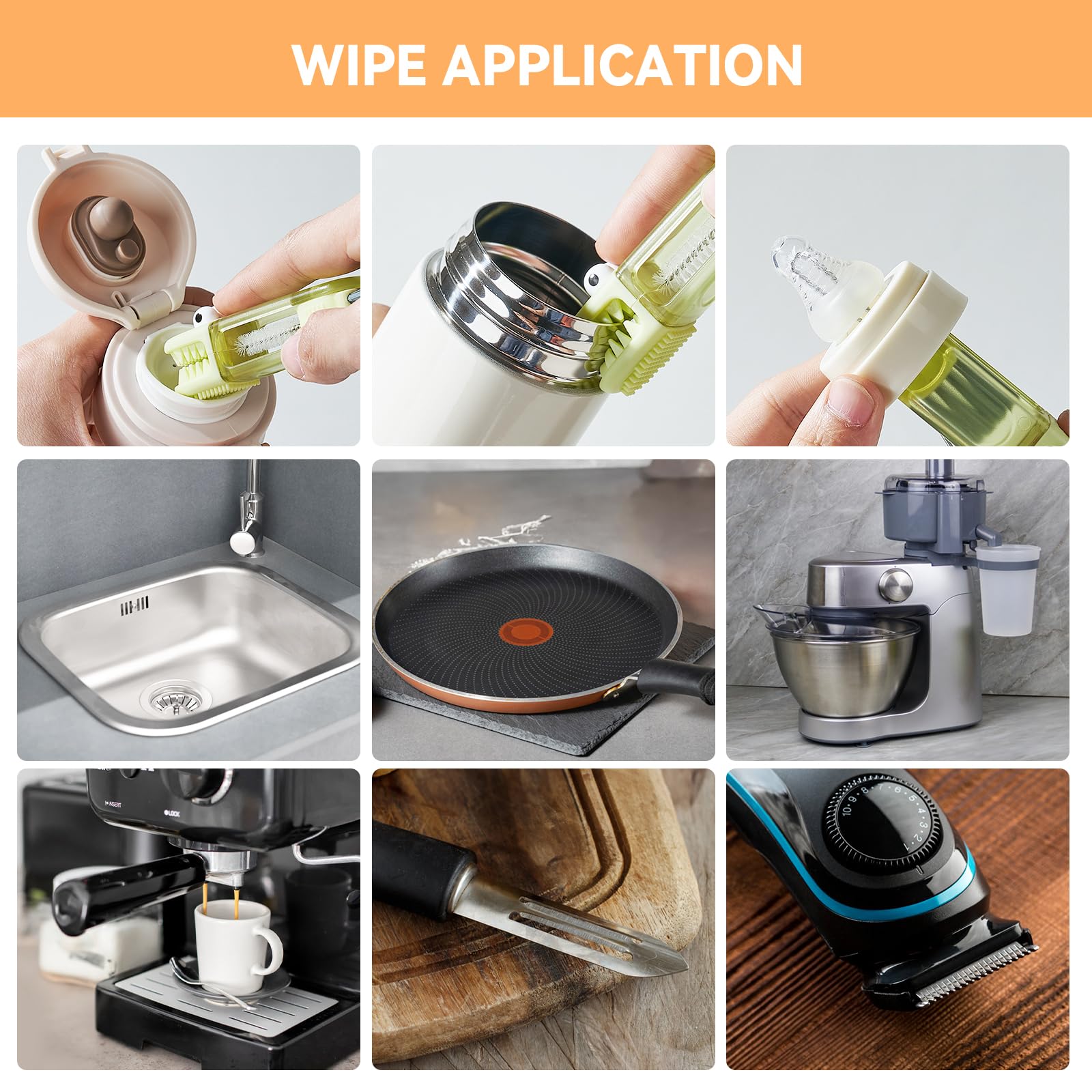 3 in 1 Cup Lid Gap Cleaning Brush Set, Multifunctional Bottle Cleaning Brush, Silicone Cup Lid Gap Cleaner, Home Kitchen Crevice Cleaning Tools (Multicolored)