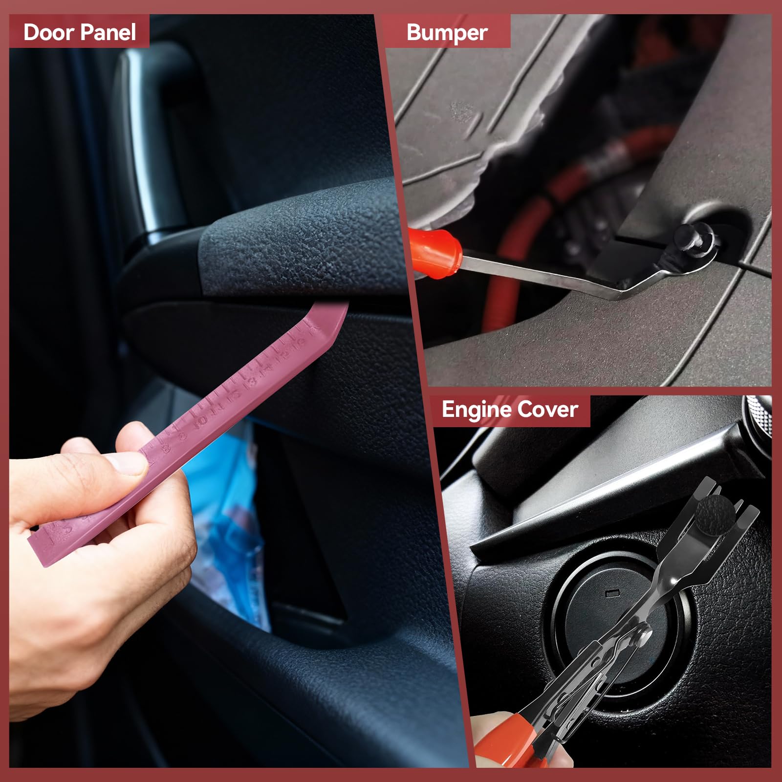 2080PCS Auto Retainer Clips Kit with Fastener Plier, Trim Removal Tools and 3-Layer Organizer Box, 33 Most Common Push Rivets for Car Bumper, Fender, Door Panel and Interior Repair