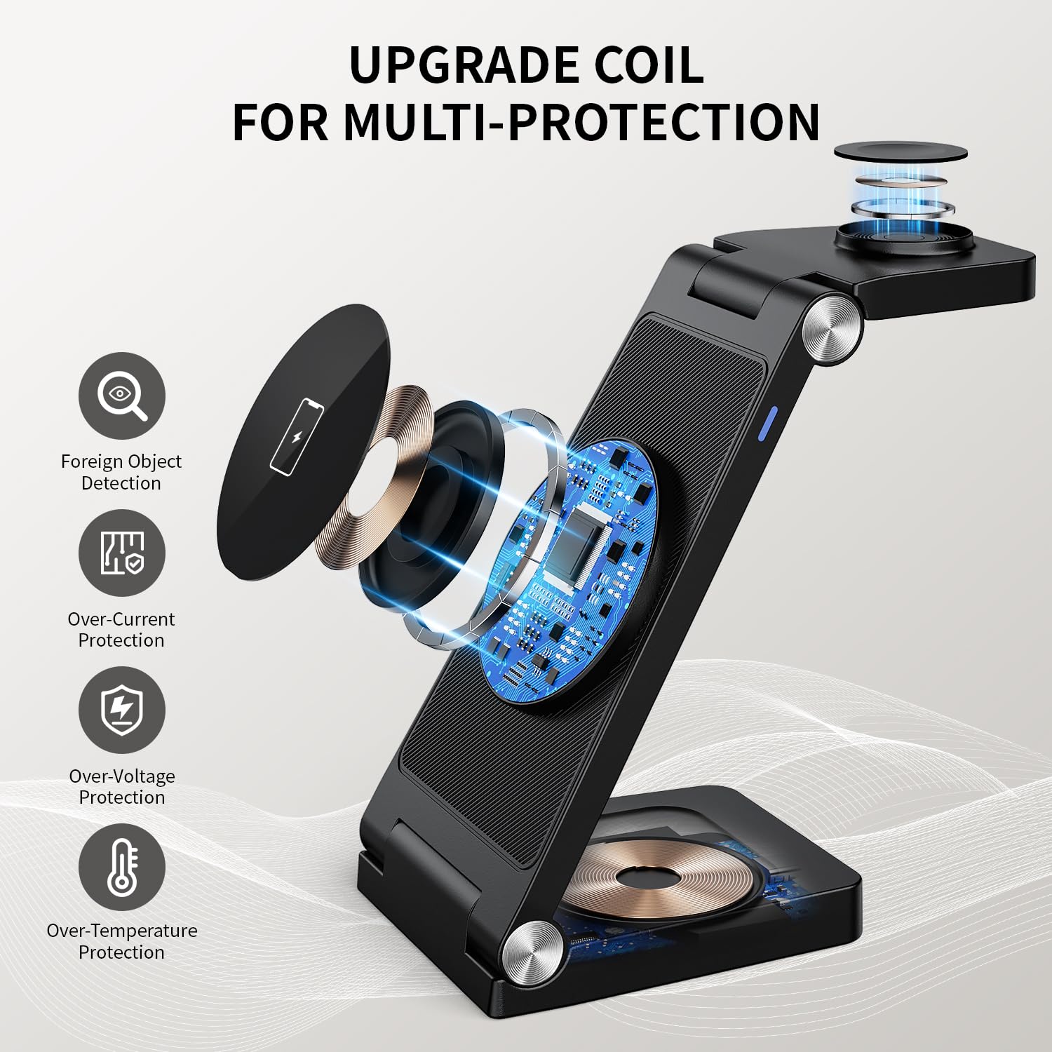 2026 Traveling Wireless Mag-Safe Fast Charging Station,Magnetic 3 in 1 Charger with Light for iPhone 17 16 15 14 13 12 Pro Max Plus,Apple Watch Series & Air pods 4 3 2 Pro-Gifts for Wife & Husband