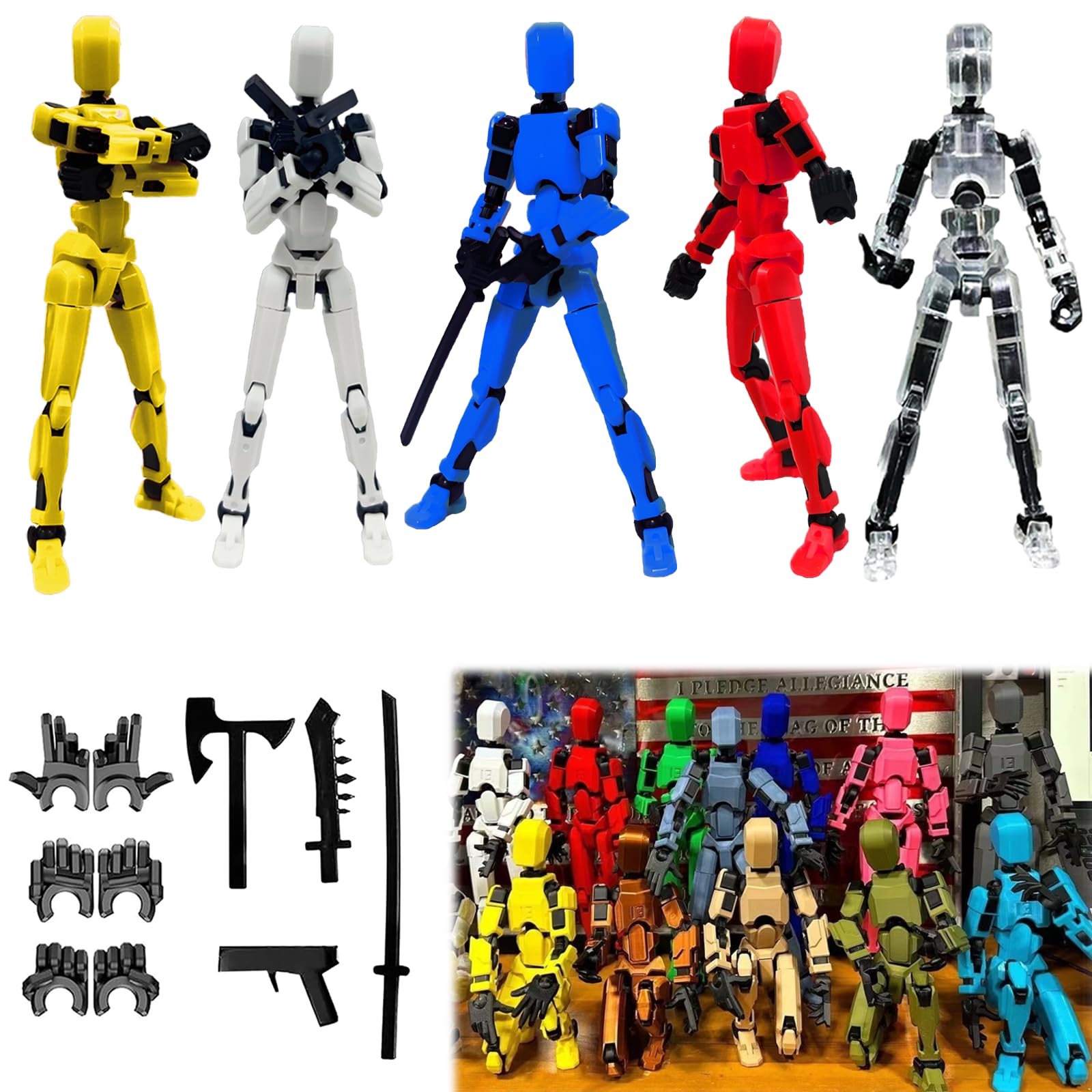 2026 New Assembly Completed-Titan 13 Action Figure,Dummy Robot 13 Action Figures Set,3D Printed Multi-Jointed Action Figures,Nova 13 Action Figure for Collectors Desktop Decorations (5pcs)