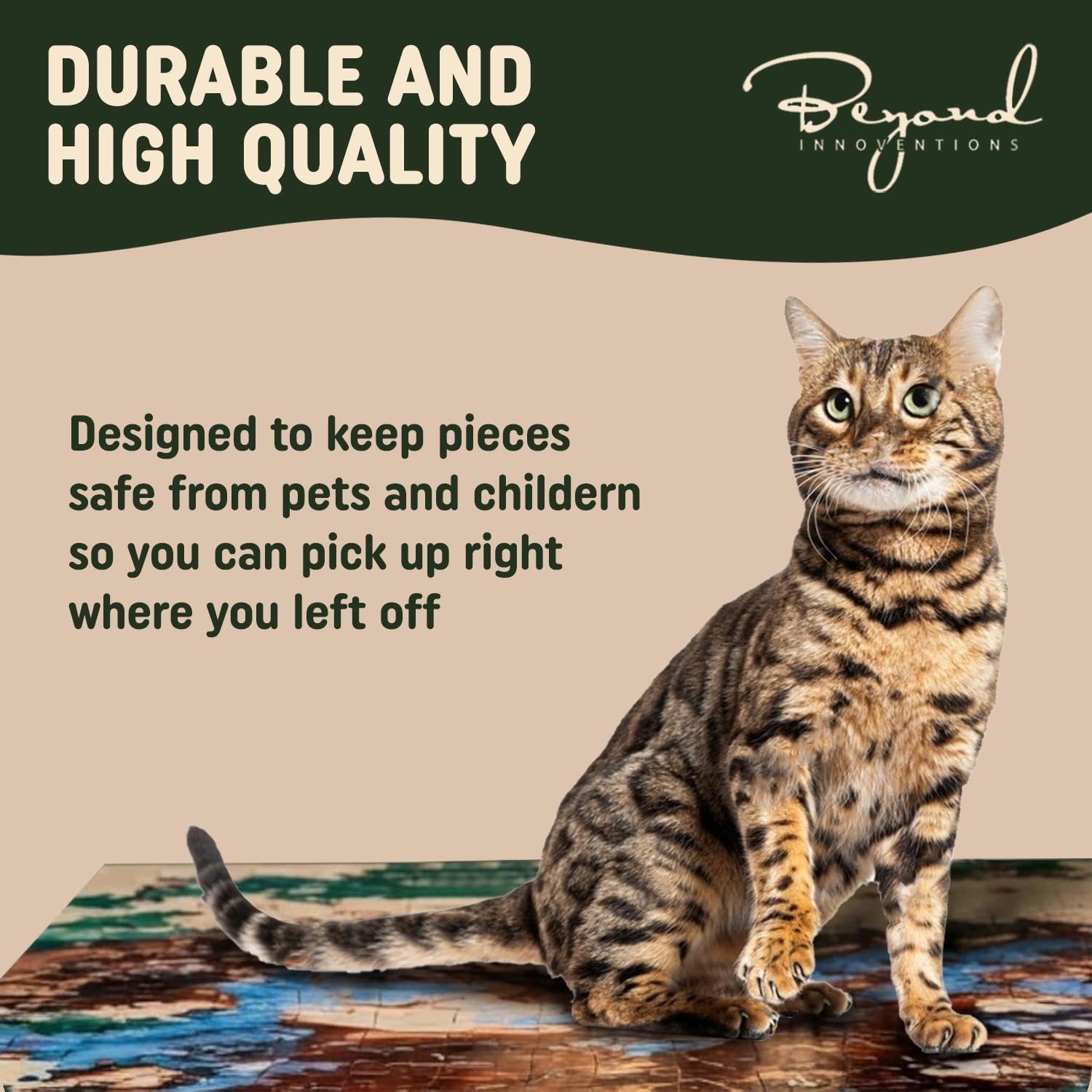 1500 Piece Wooden Jigsaw Puzzle Board - 6 Drawers, Preassembled Rotating Puzzle Table | 35” X 28” Jigsaw Puzzle Board | Puzzle Cover Included - Portable Tables for Adults and Kids