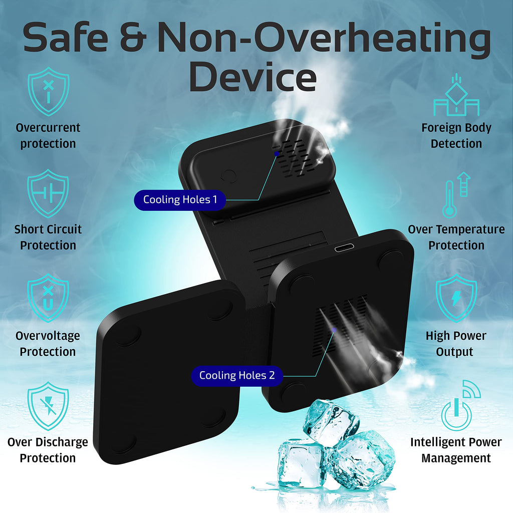 3 in 1 Wireless Charging Station for Multiple Apple Devices, iPhone 17 16 15 14 13 12 11 Pro Max XS XR X 8 Plus, Apple Watch 9 8 7 6 5 4 3 2 SE, AirPods 3 2 Pro, Fast Charger Foldable Dock Stand