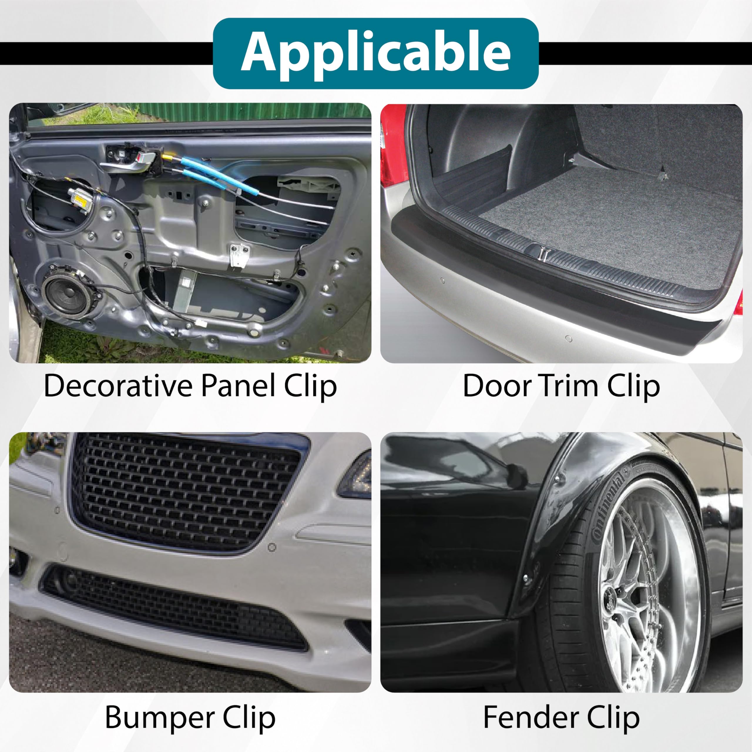 200 PCS Car Plastic Trim Boot Rivets Push Clip Fastener, 8mm Plastic Fender Clips Push Pins, Retainer Clips Automotive Fits for GM 1605396, 1595864 for Chrysler 6030441 for Ford 388577S, W705589-S300