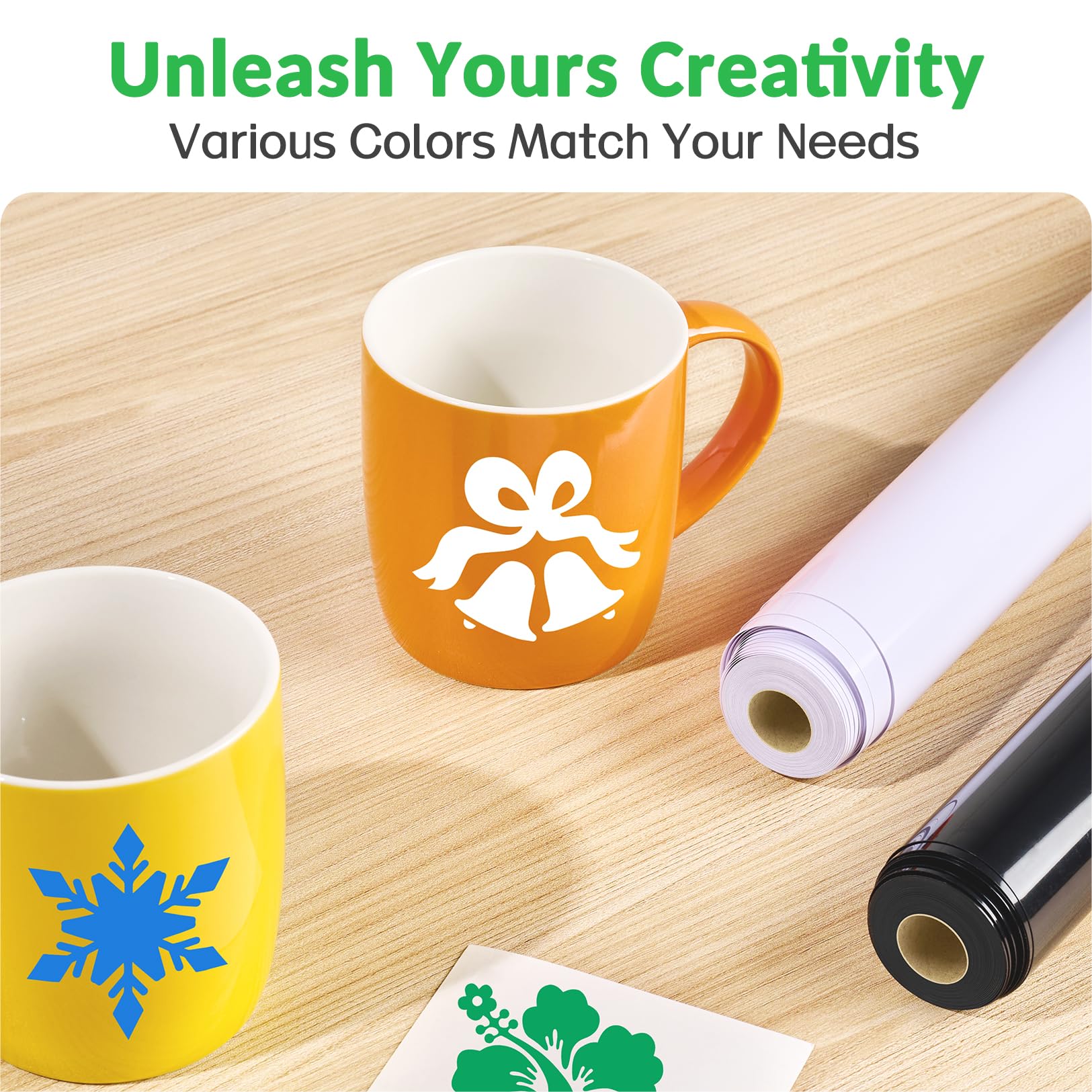 12" x 14FT Black Vinyl - Glossy Black Permanent Vinyl with PET Backing [Easier Weed Never Residue], Permanent Adhesive for Cutting Machine, Party Decoration, Car Decal, Signs, Scrapbooking