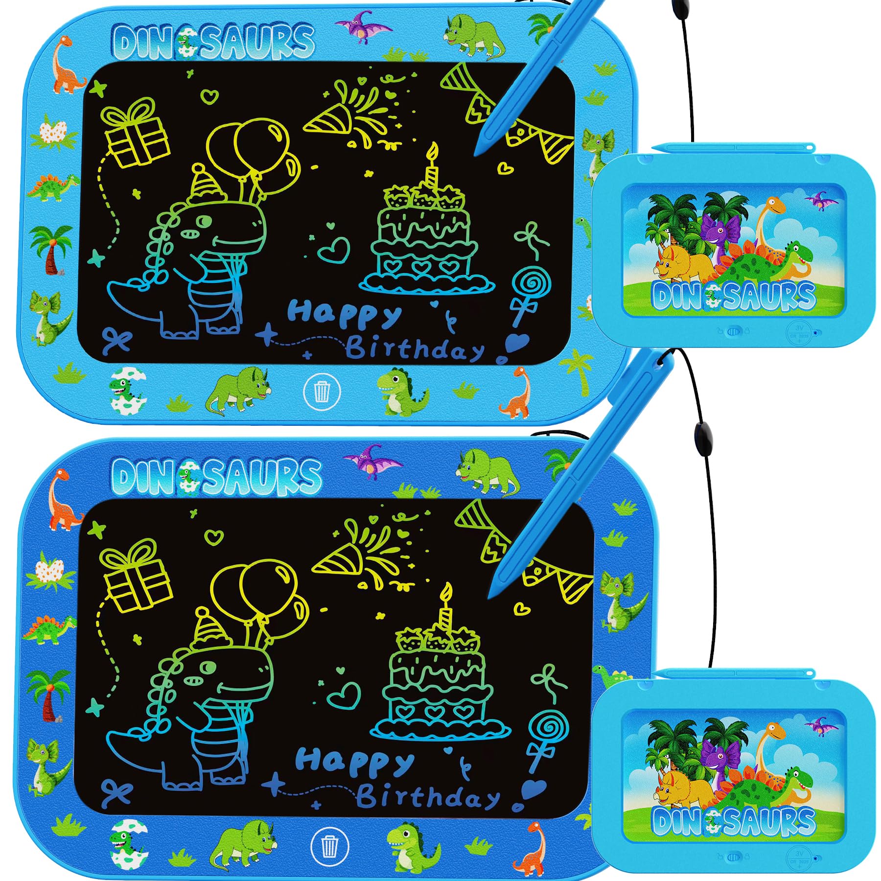 2Pack LCD Writing Tablet for Kids,10Inch Colorful Reusable Electronic Toddler Doodle Board Drawing Tablet Pads,Educational Learning Toys Gifts for 3 4 5 6 7 8 Year Old Boys (Light&DarkBlue-10IN)