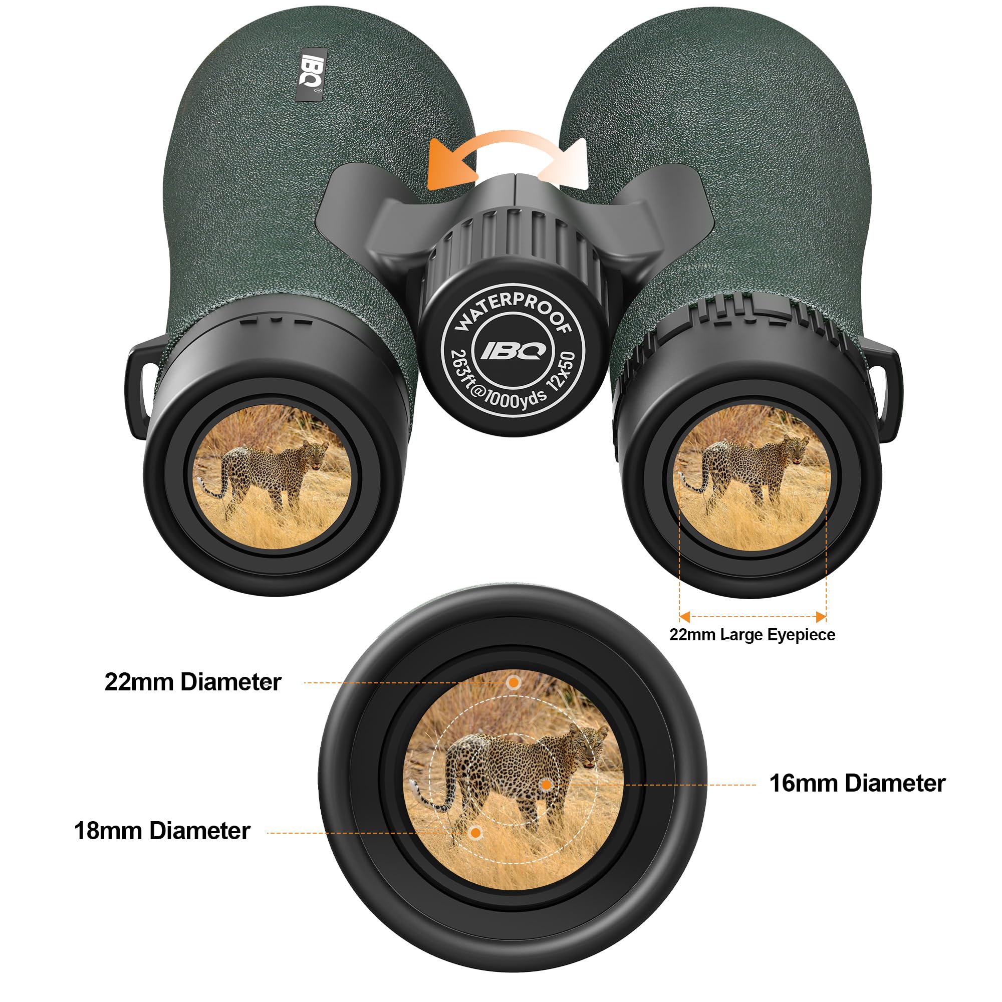 12x50 UHD Binoculars for Adults High Powered with Upgraded Phone Adapter - Large View, Lightweight, IPX7 Waterproof - Binoculars for Hunting Bird Watching Travel Cruise