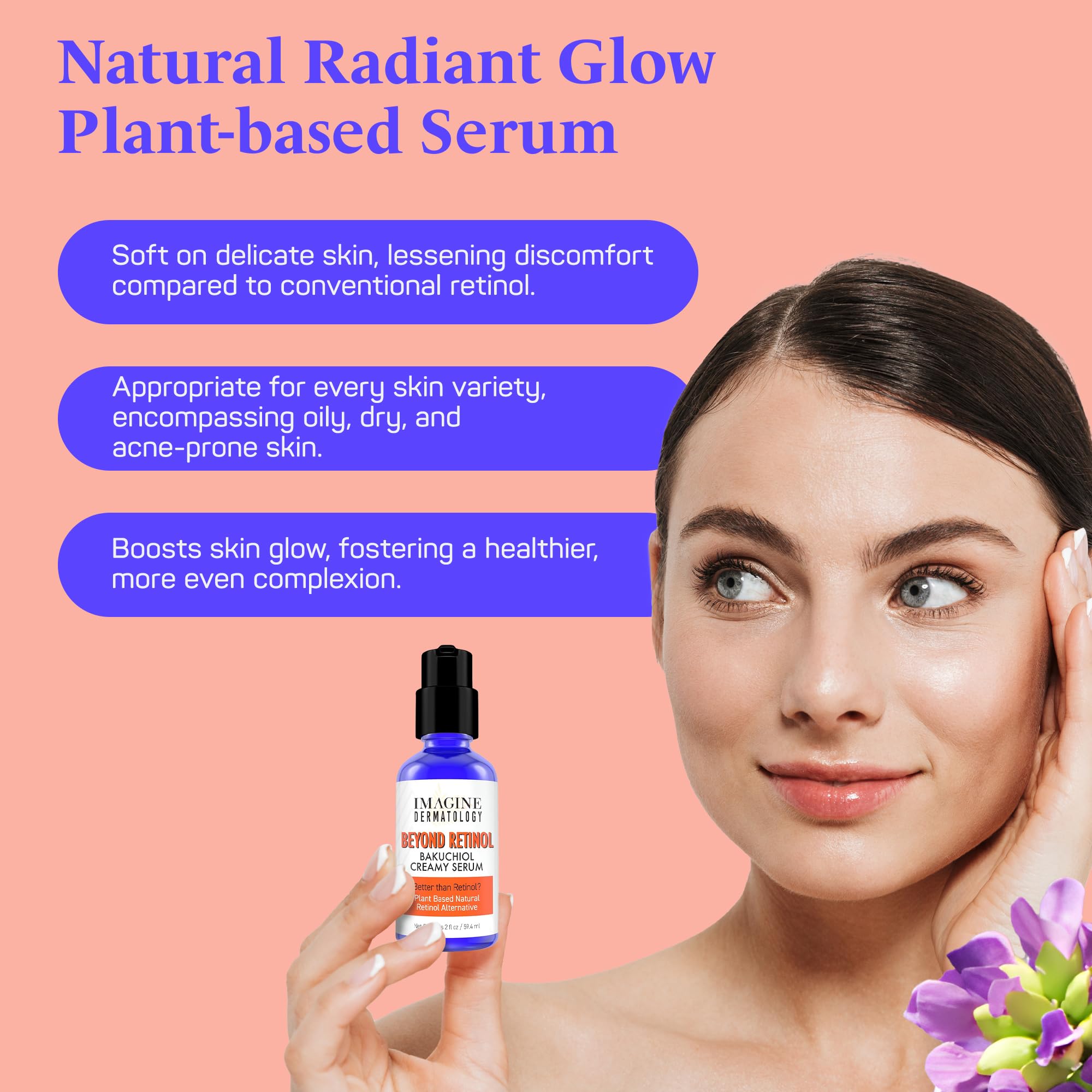 2% Bakuchiol 2 floz Creamy Serum - Beyond Retinol Generous Size - G3L Delivery System for Anti-Aging & Anti Wrinkle Moisturizer Bio-Retinol - Bakuchiol Oil, 59.4 ml