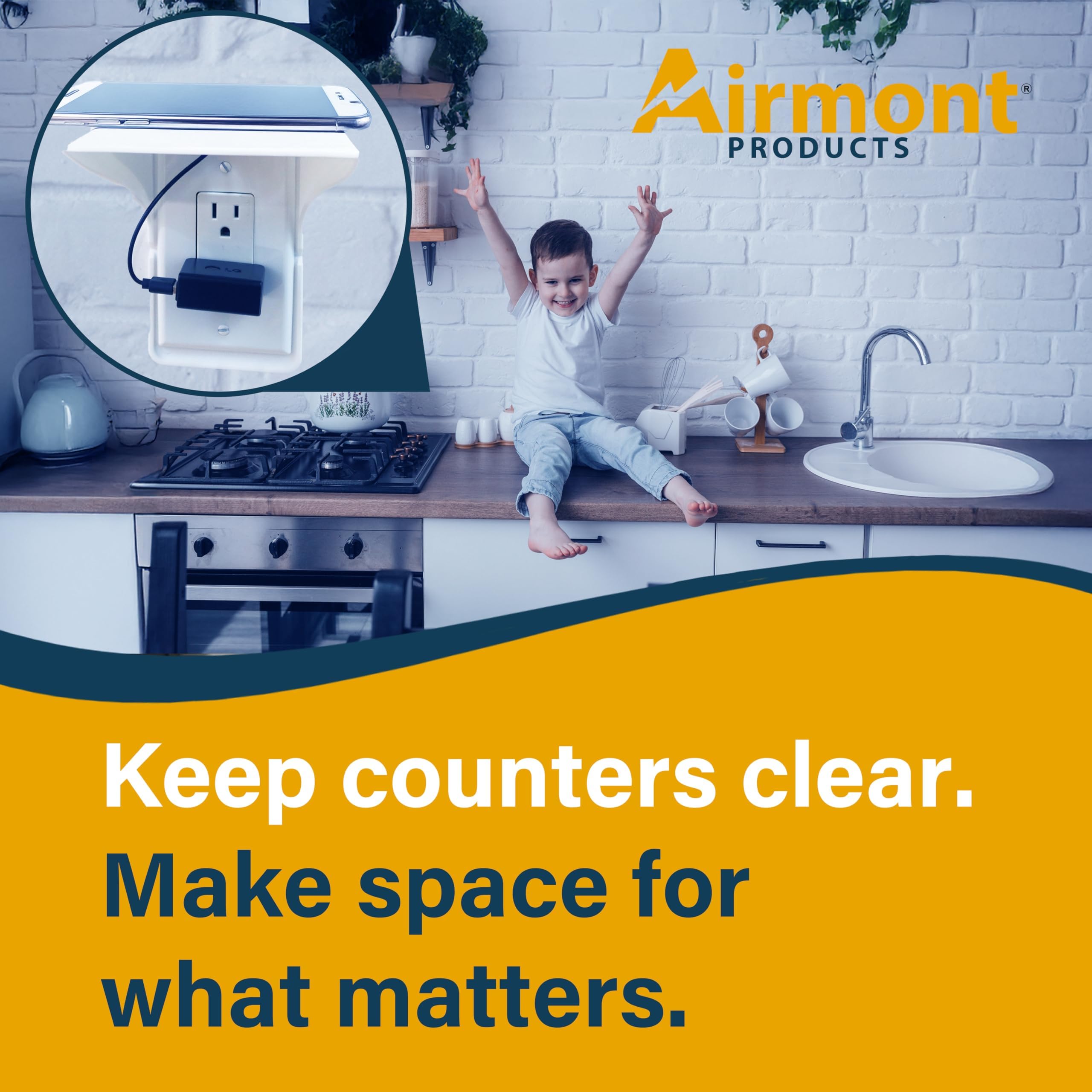 (2 PACK) Outlet Shelf with Cord Storage – Wall Mount Organizer for Echo Dot, HomePod Mini, Alexa and Smart Home Devices – Bathroom Space Saver, Renter-Friendly for Kitchen, Bedroom, Office