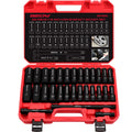 29-Piece 1/2" Drive Impact Socket Set, SAE (3/8 to 1 inch) and Metric (10-24mm) Sizes with Extension Bars Standard Deep Socket Set CR-V Material High Durability Impact Wrench