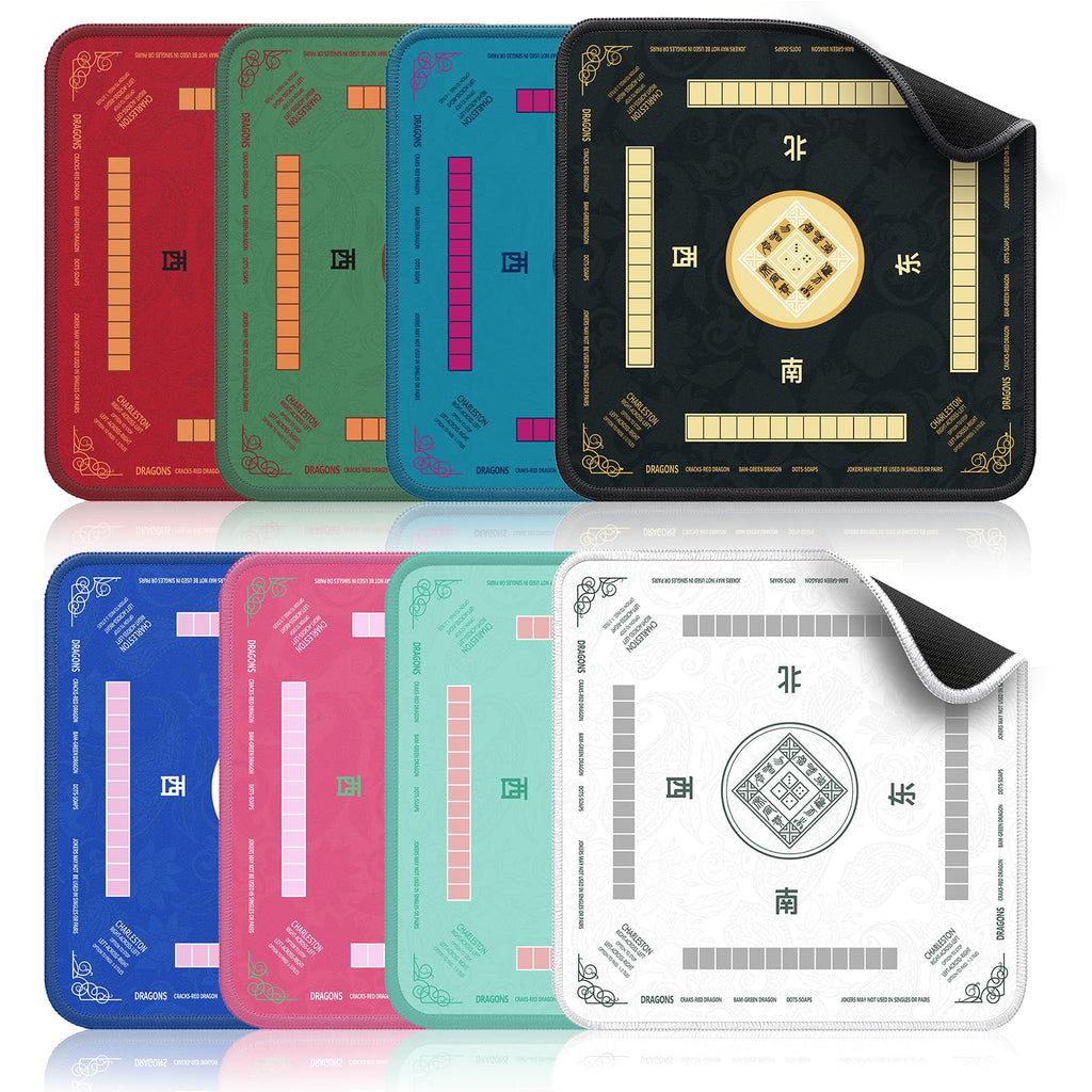 2F22E Mahjong Mat - Non-Slip Noise Reduction Gaming Mat 32.4x32.4 Inch for Mahjong/Poker/Board Games/Card Games/Dominoes (Black)