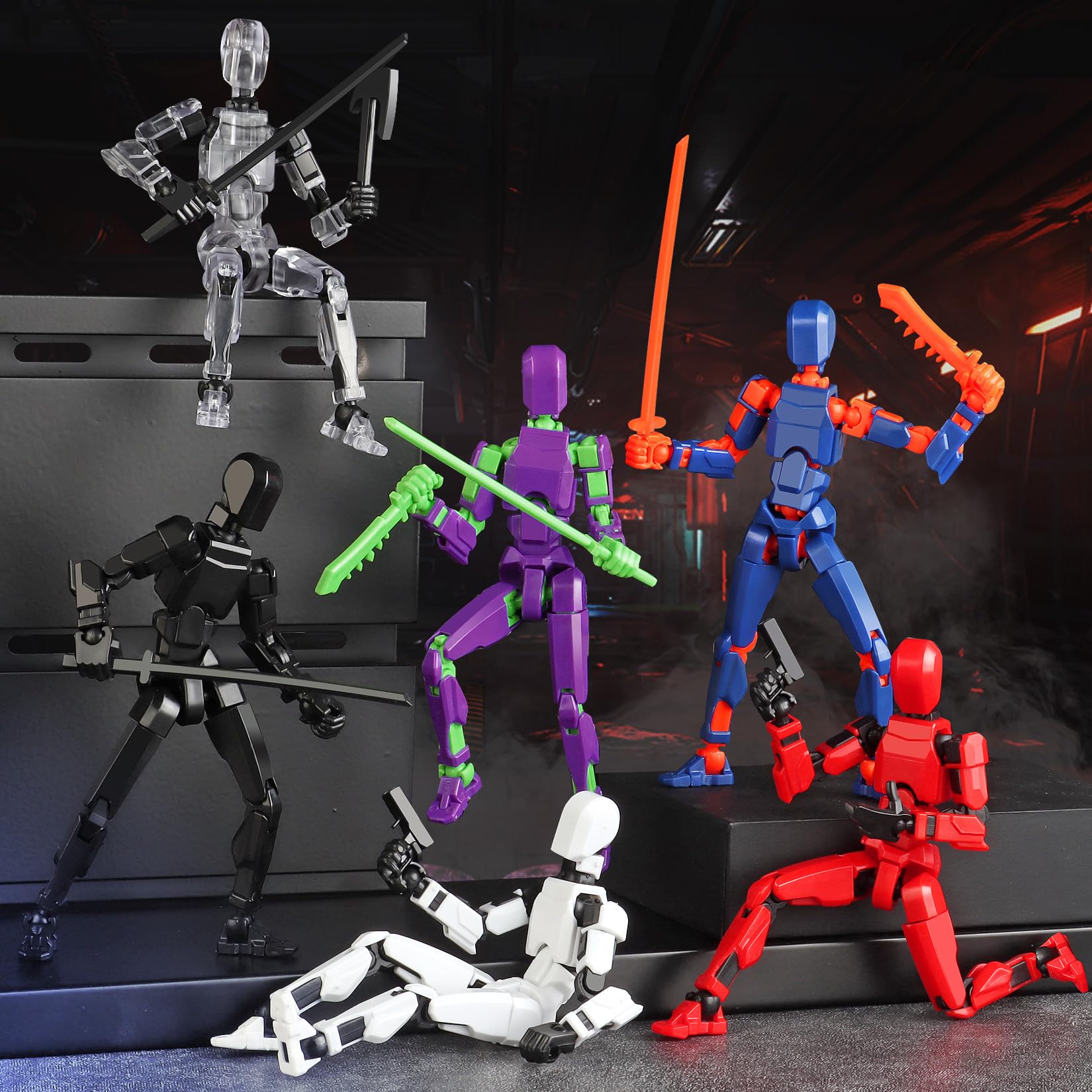 13 Action Figure Set, 6PCS T-Robot 13 Action Figure Titan 13 3D Printed Toys Articulated, for Modeling Enthusiasts Etc Birthday Gifts & Children's Day Gifts for Kids 5-8 Years Old（Assembly Required）