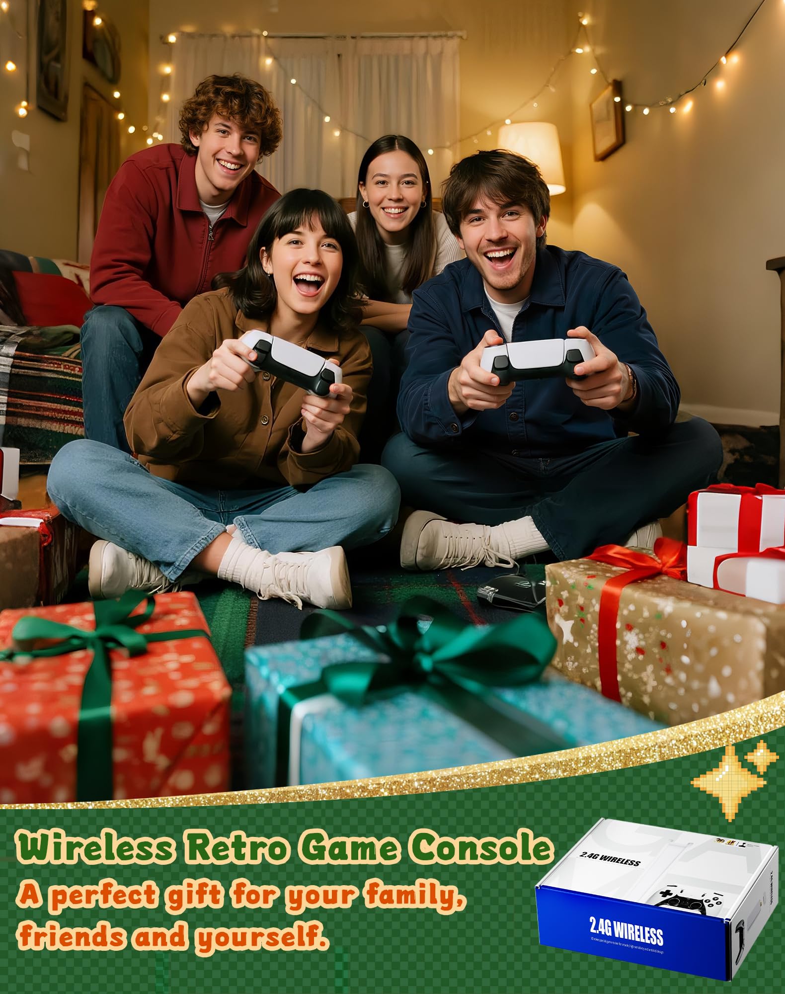 2026 NEW Upgrade Retro Gaming Console Pro, Vide Game Consoles with 4K HDMI, Built-in 20000+ Games & 23 Emulators, Plug and Play Video Gaming Consoles with Upgrade Dual 2.4G Wireless Controllers (64G)